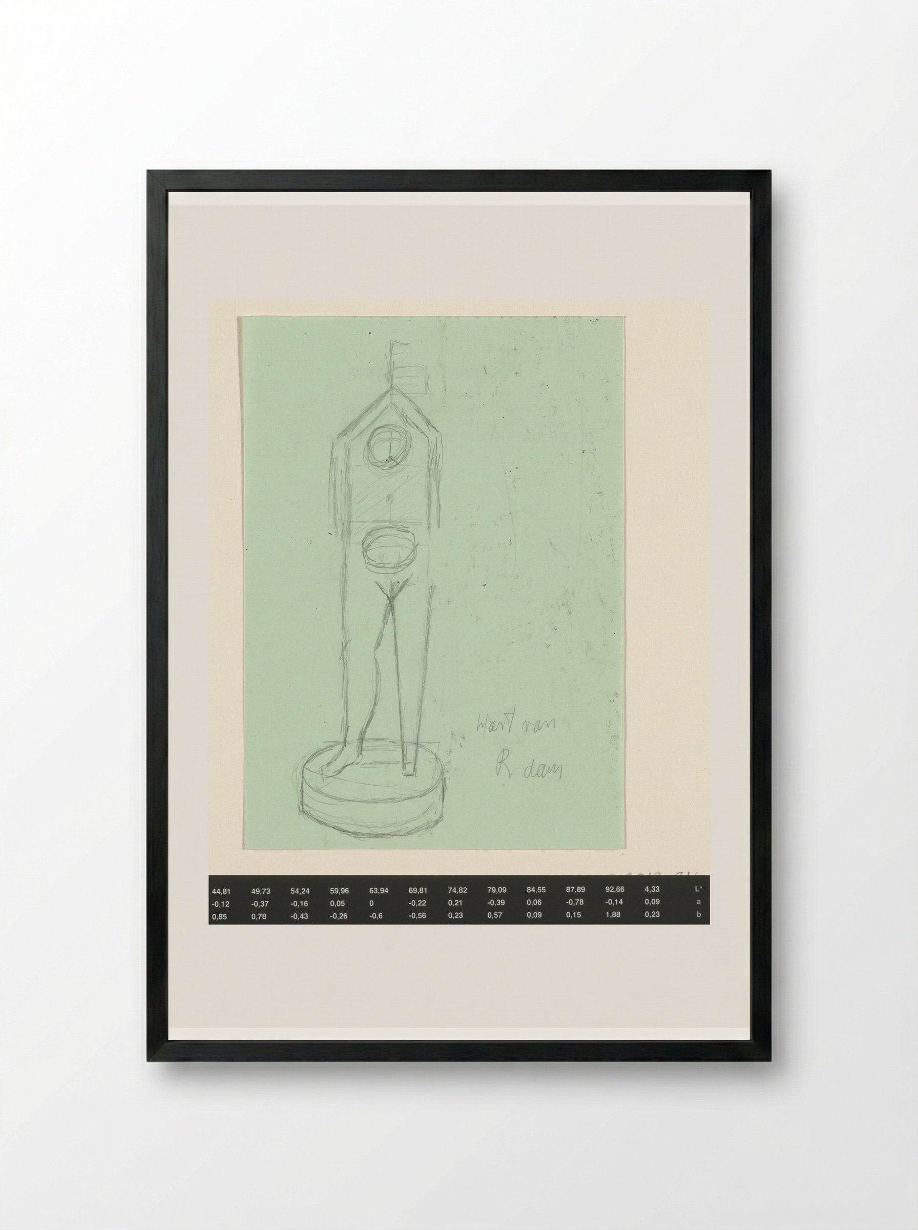 Hart van R'dam (Sketch of Sculpture) - Willem Westbroek - Framed Print Black