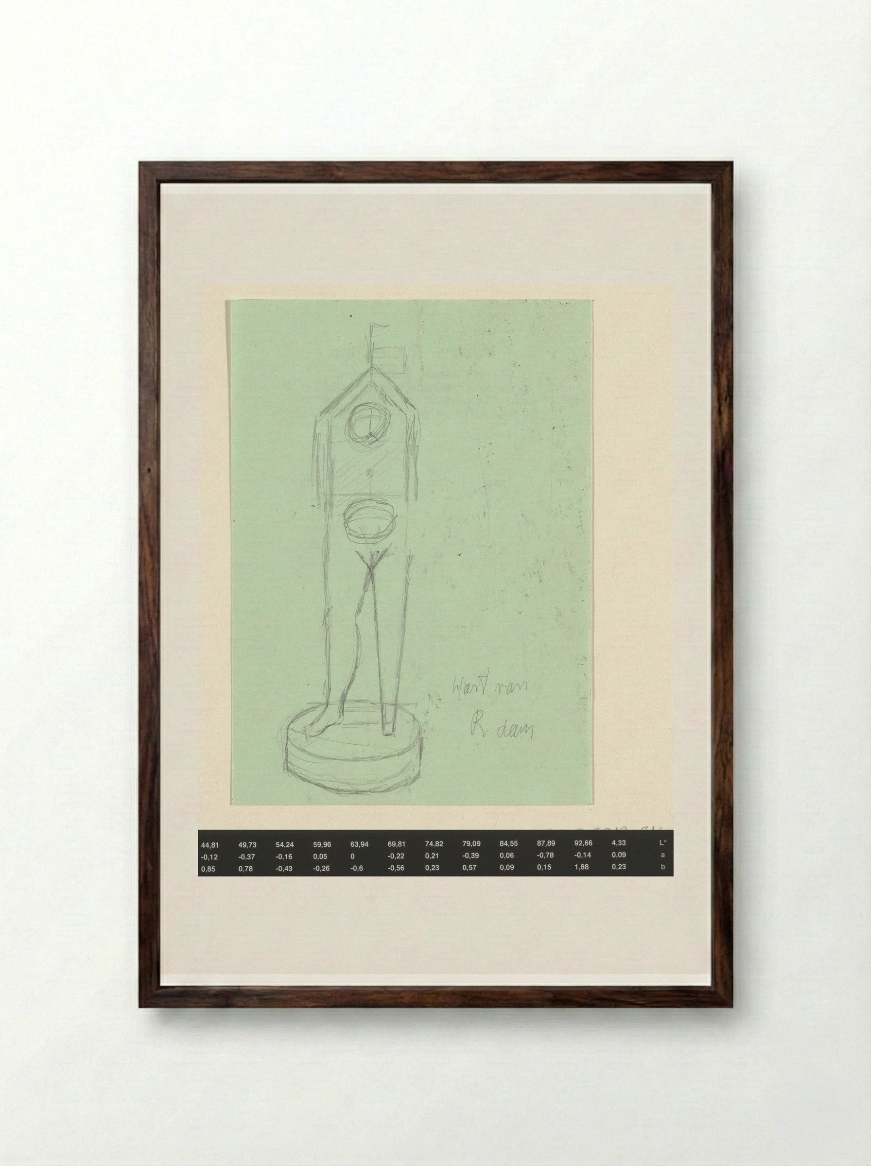 Hart van R'dam (Sketch of Sculpture) - Willem Westbroek - Framed Print Dark Wood