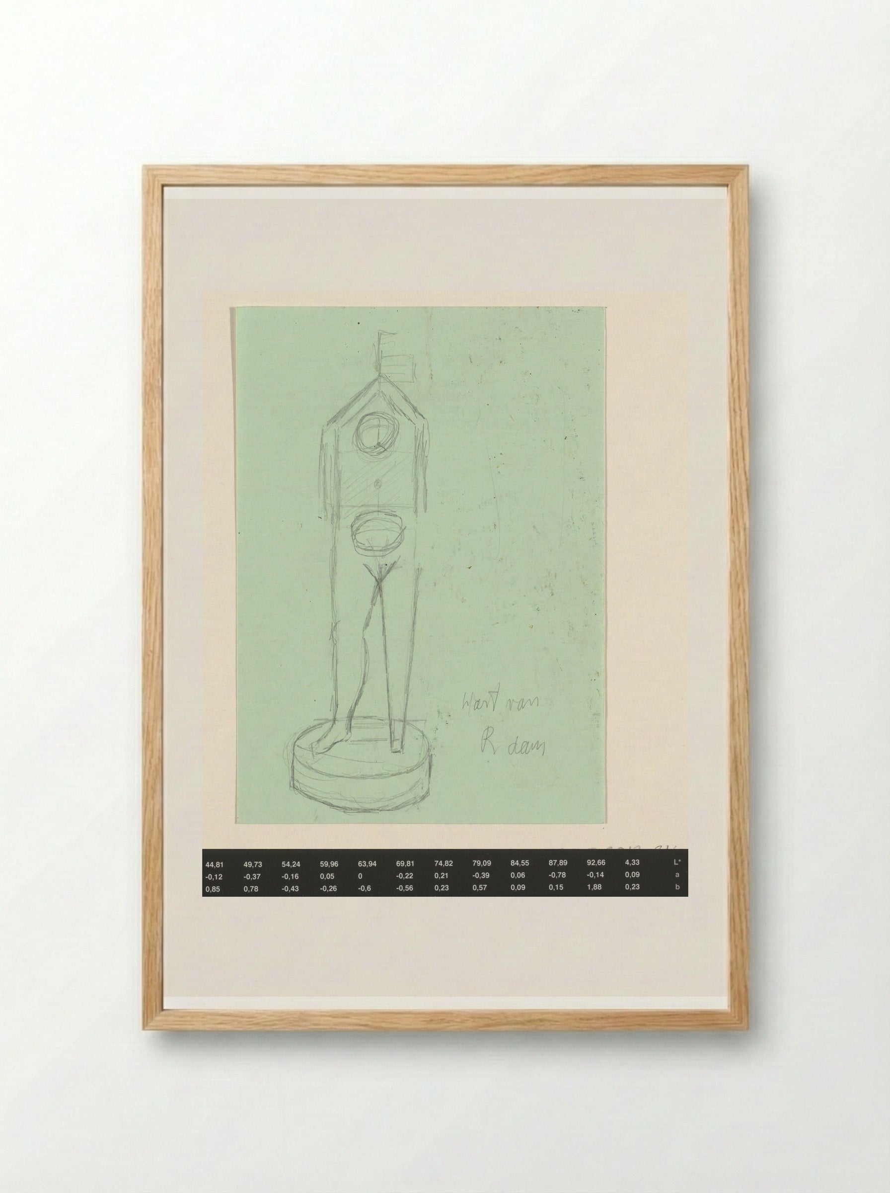Hart van R'dam (Sketch of Sculpture) - Willem Westbroek - Framed Print Wood