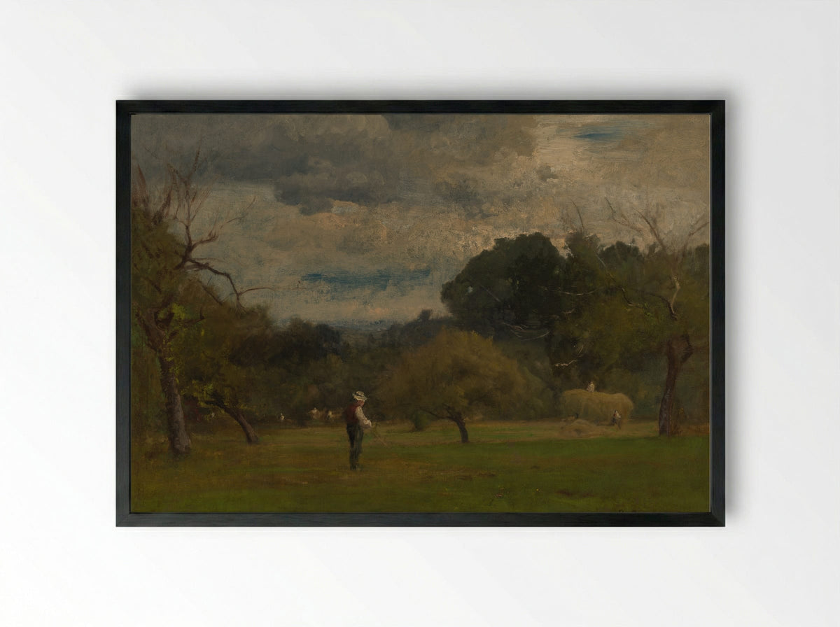 Harvest, Montclair, New Jersey - George Inness - Framed Print Black