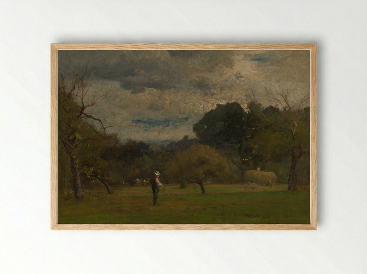 Harvest, Montclair, New Jersey - George Inness - Framed Print Wood