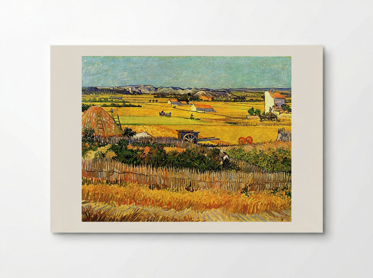 Harvest at La Crau, with Montmajour in the Background - Vincent van Gogh - Poster