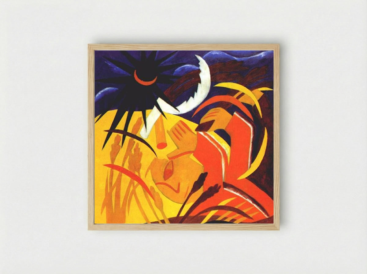 Harvest - Natalia Goncharova - Framed Print Wood