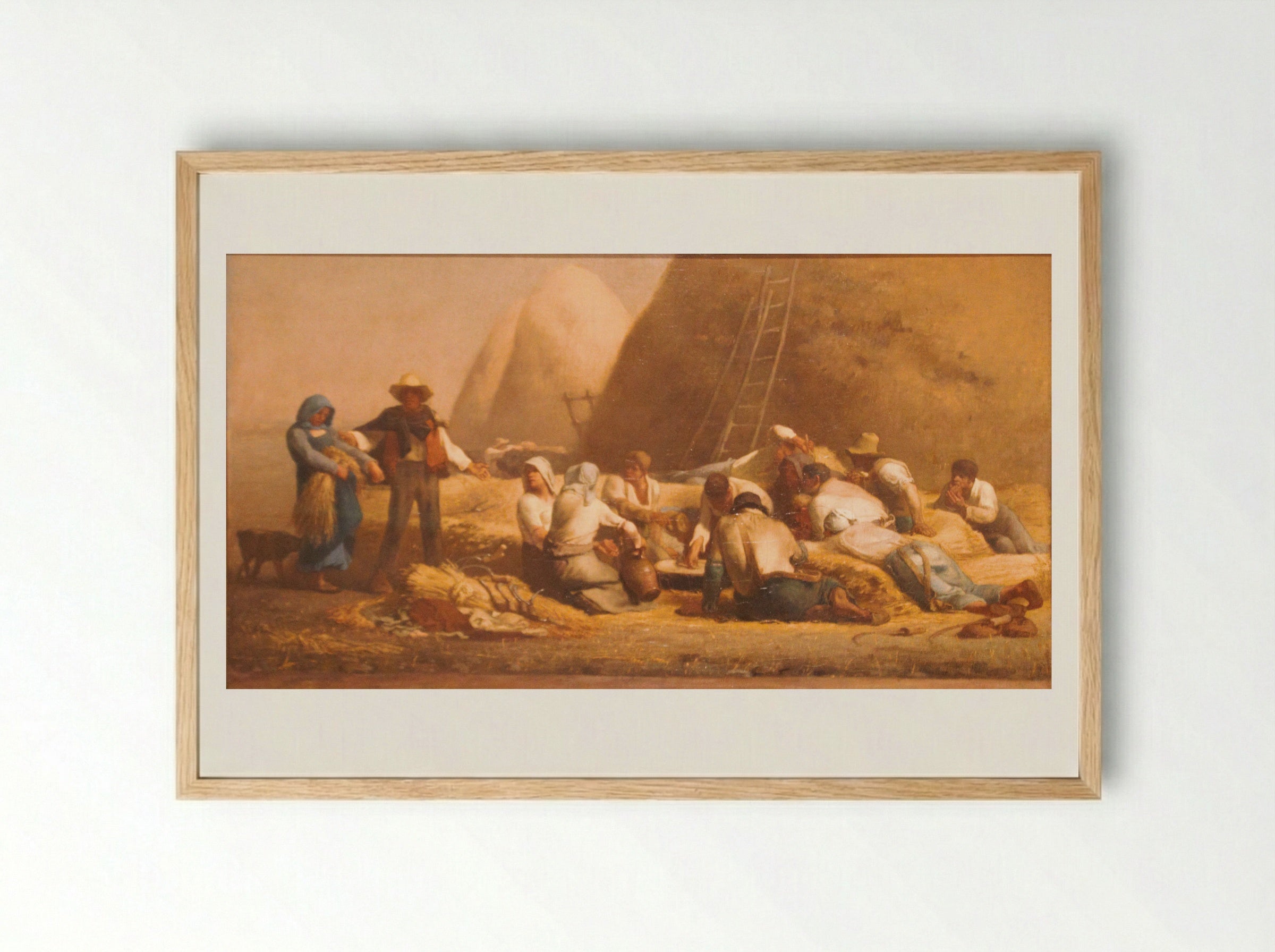 Harvesters Resting - Jean-François Millet - Framed Print Wood