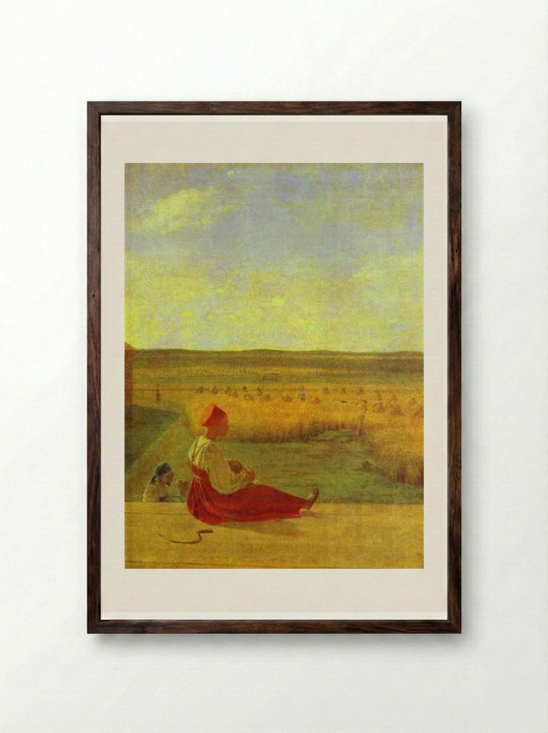 Harvesting. Summer - Alexey Venetsianov - Framed Print Dark Wood