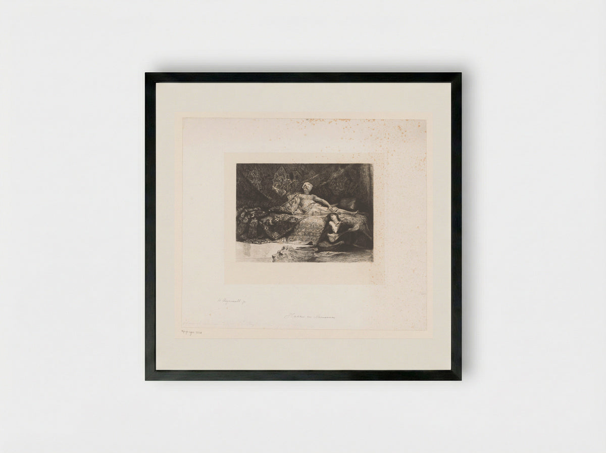 Hassan et Namouna - Léopold Flameng - Framed Print Black