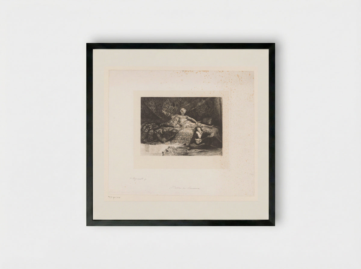 Hassan et Namouna - Léopold Flameng - Framed Print Black