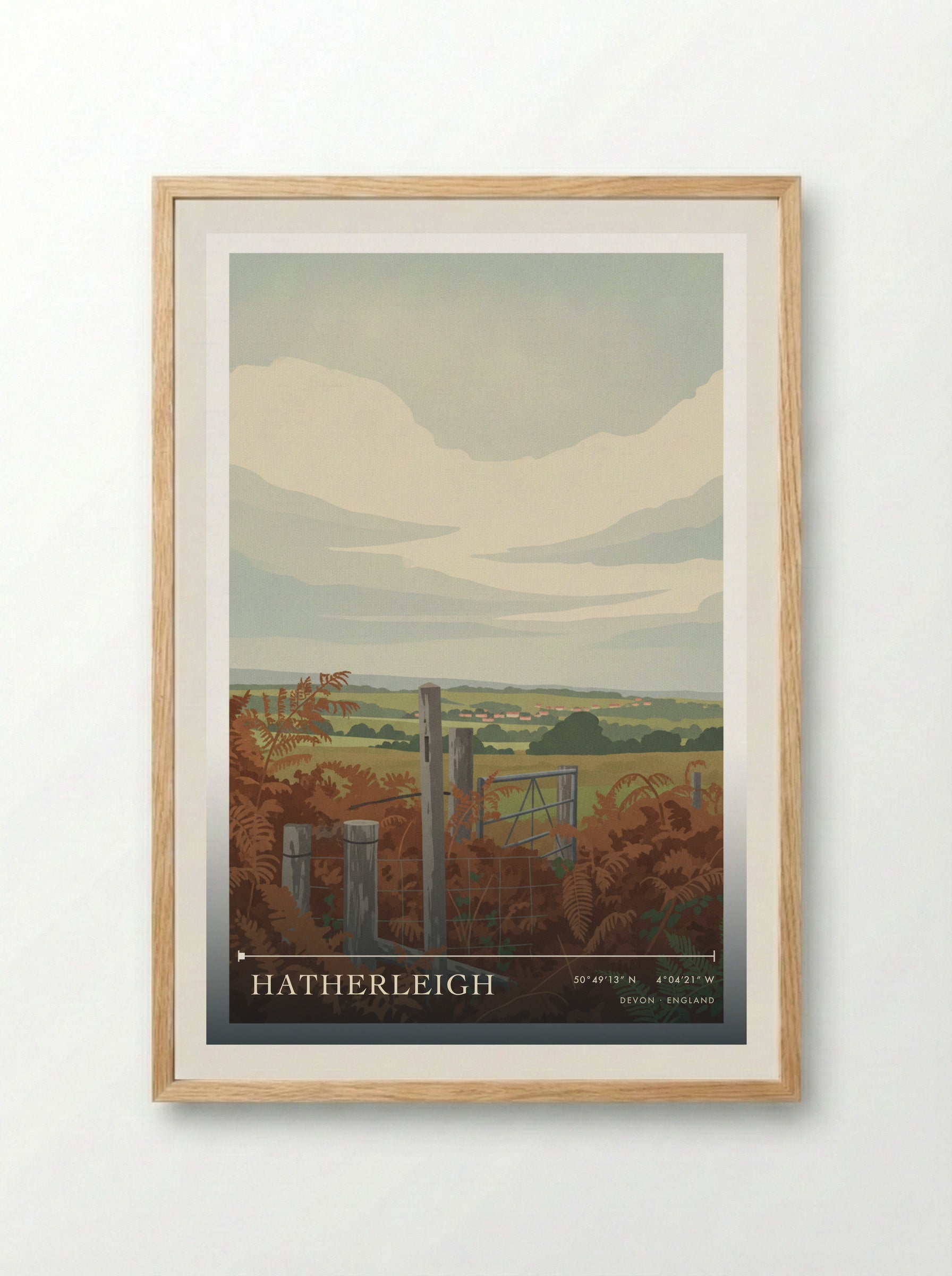 Hatherleigh Devon England Travel Poster - Framed Print Wood