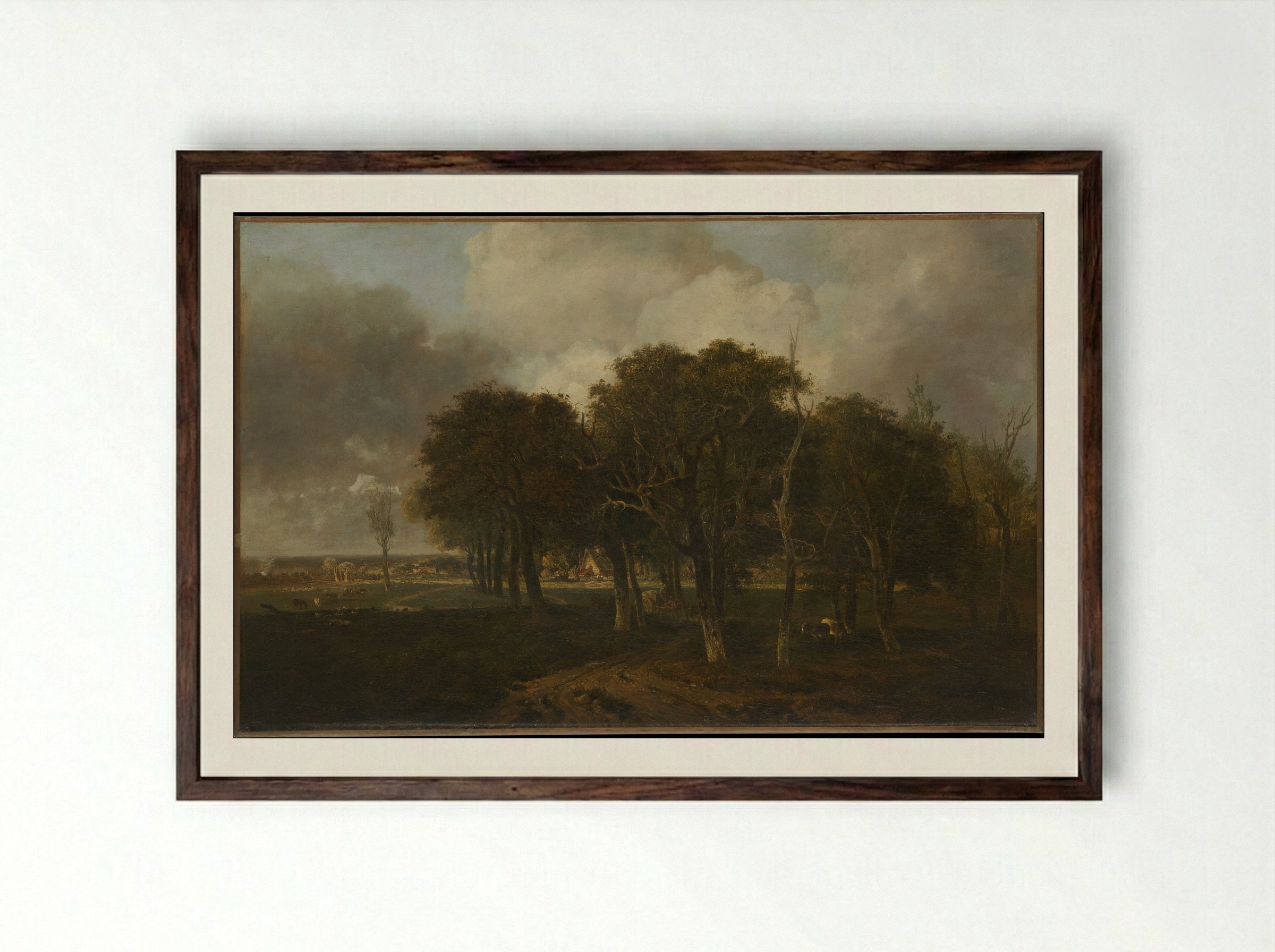 Hautbois Common, Norfolk - John Crome - Framed Print Dark Wood
