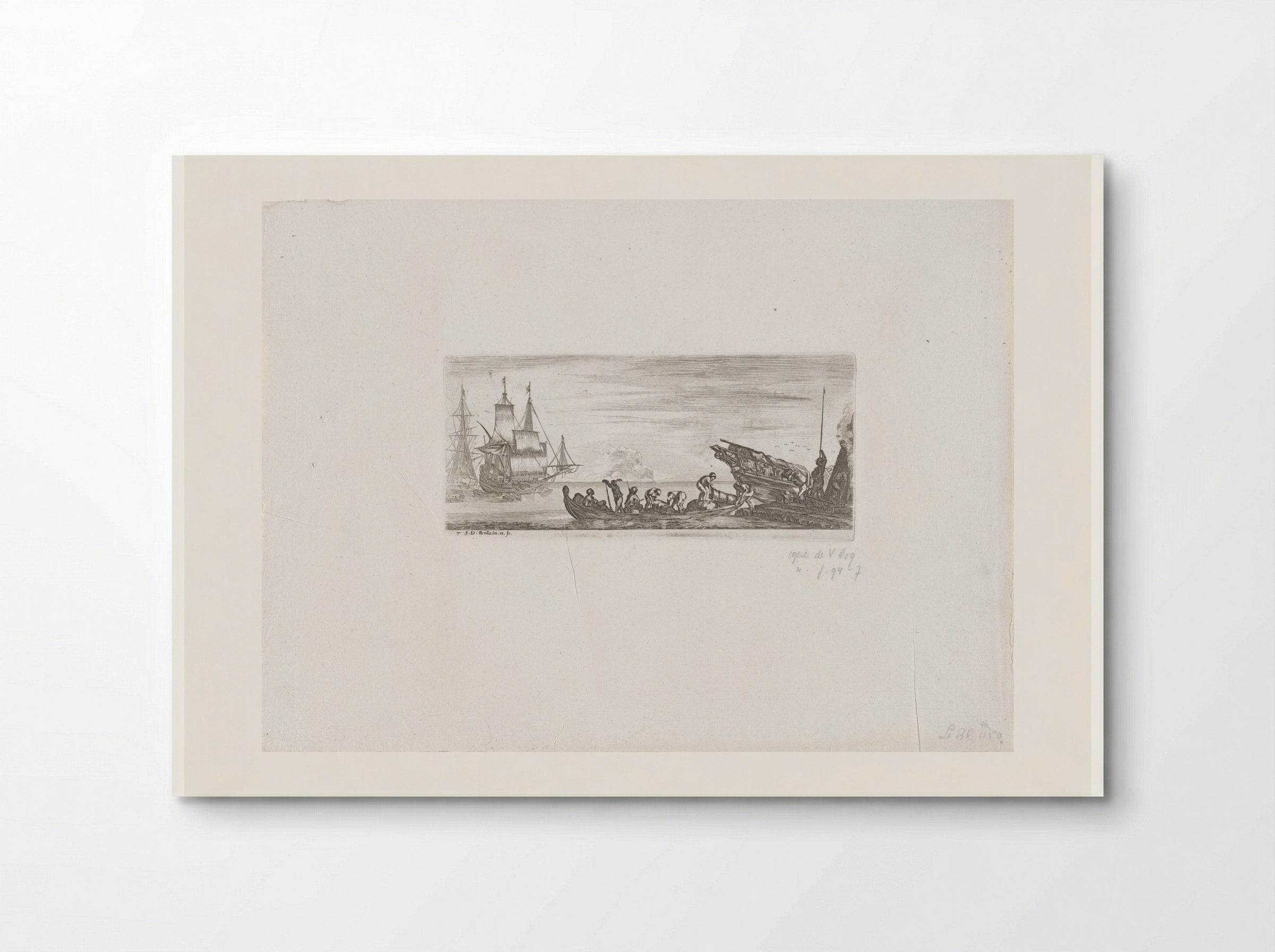 Havenarbeiders laden een sloep - Giovanni Giacomo de' Rossi - Poster