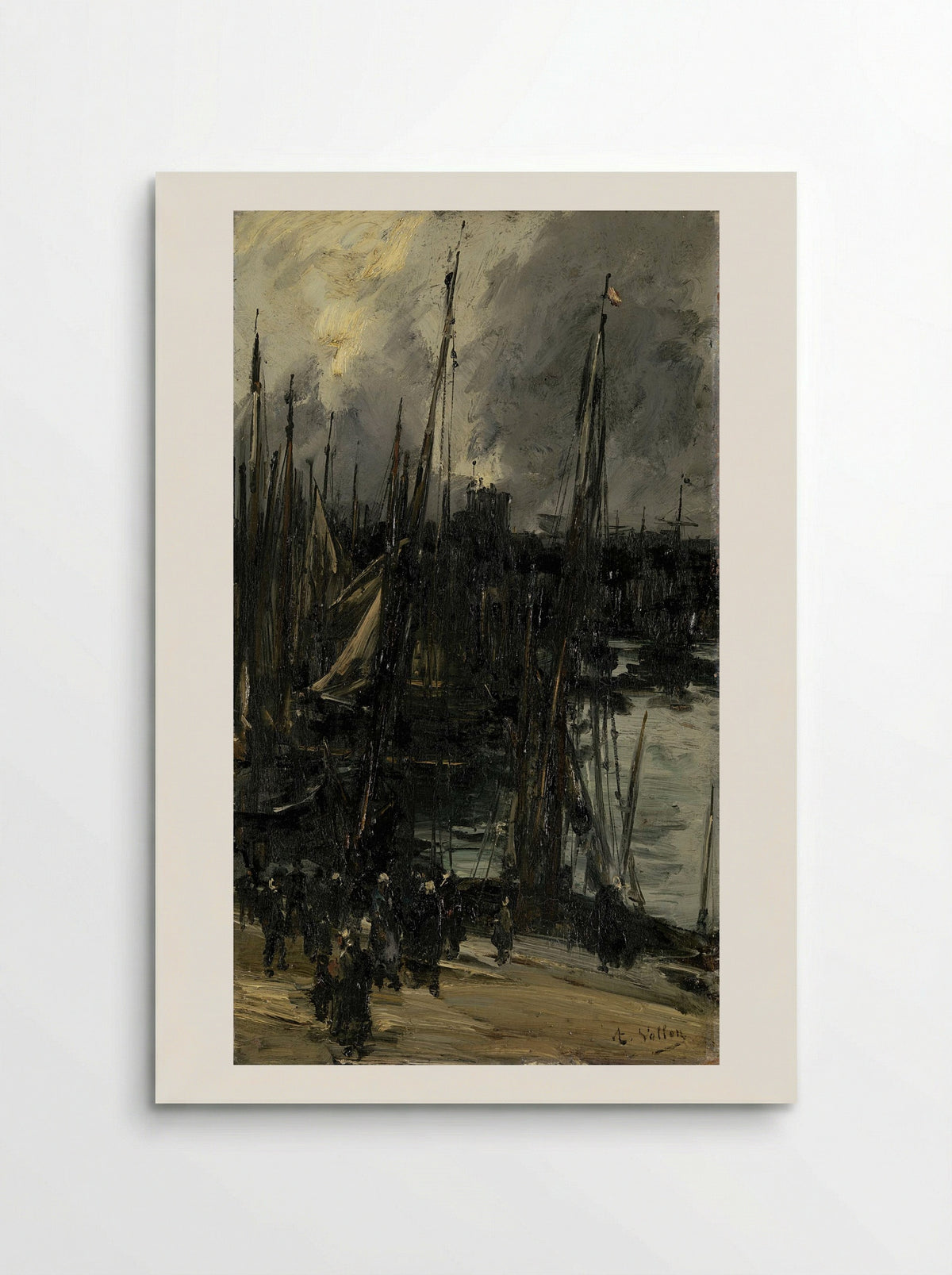 Havengezicht in Duinkerken (of Dieppe?) - Antoine Vollon - Poster
