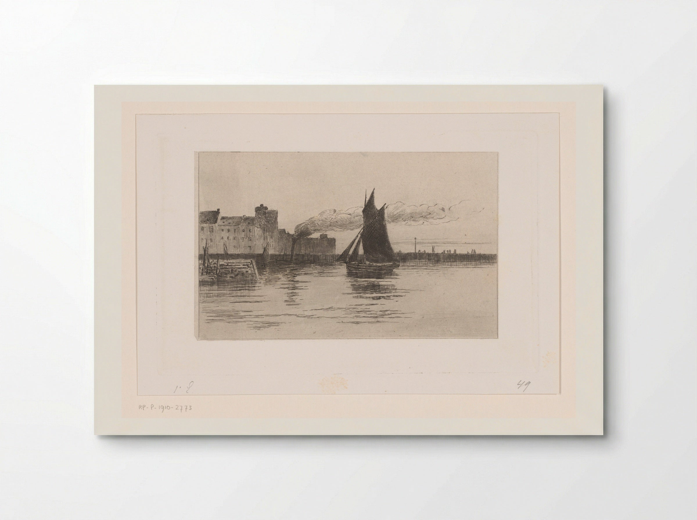 Havengezicht met zeilboot in Honfleur - Carel Nicolaas Storm van 's-Gravesande - Poster