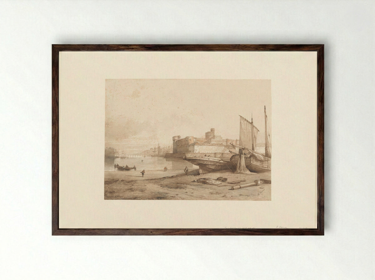 Havengezicht - Kasparus Karsen - Framed Print Dark Wood