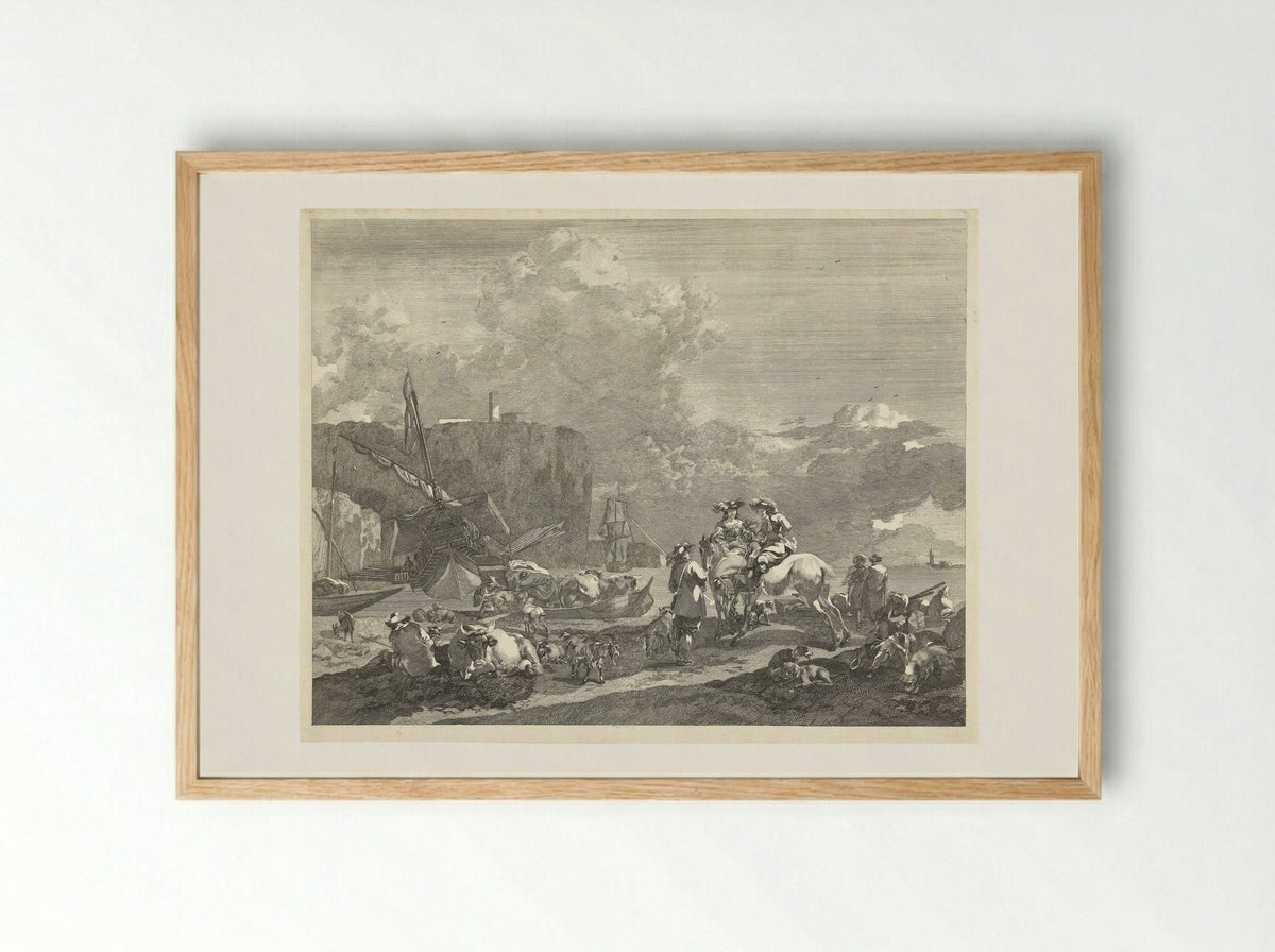 Havengezicht - Abraham Delfos - Framed Print Wood