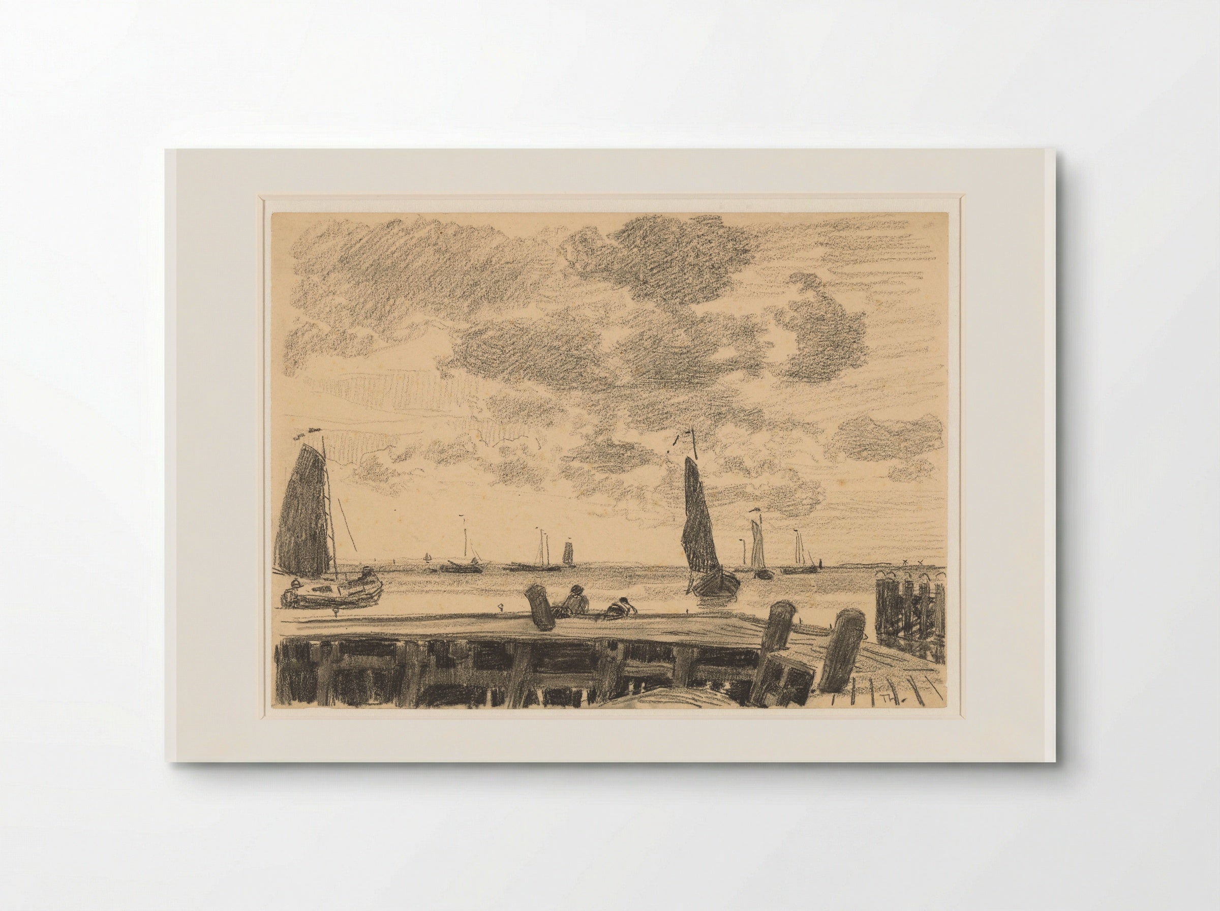 Havenhoofd met schepen - Willem Bastiaan Tholen - Poster