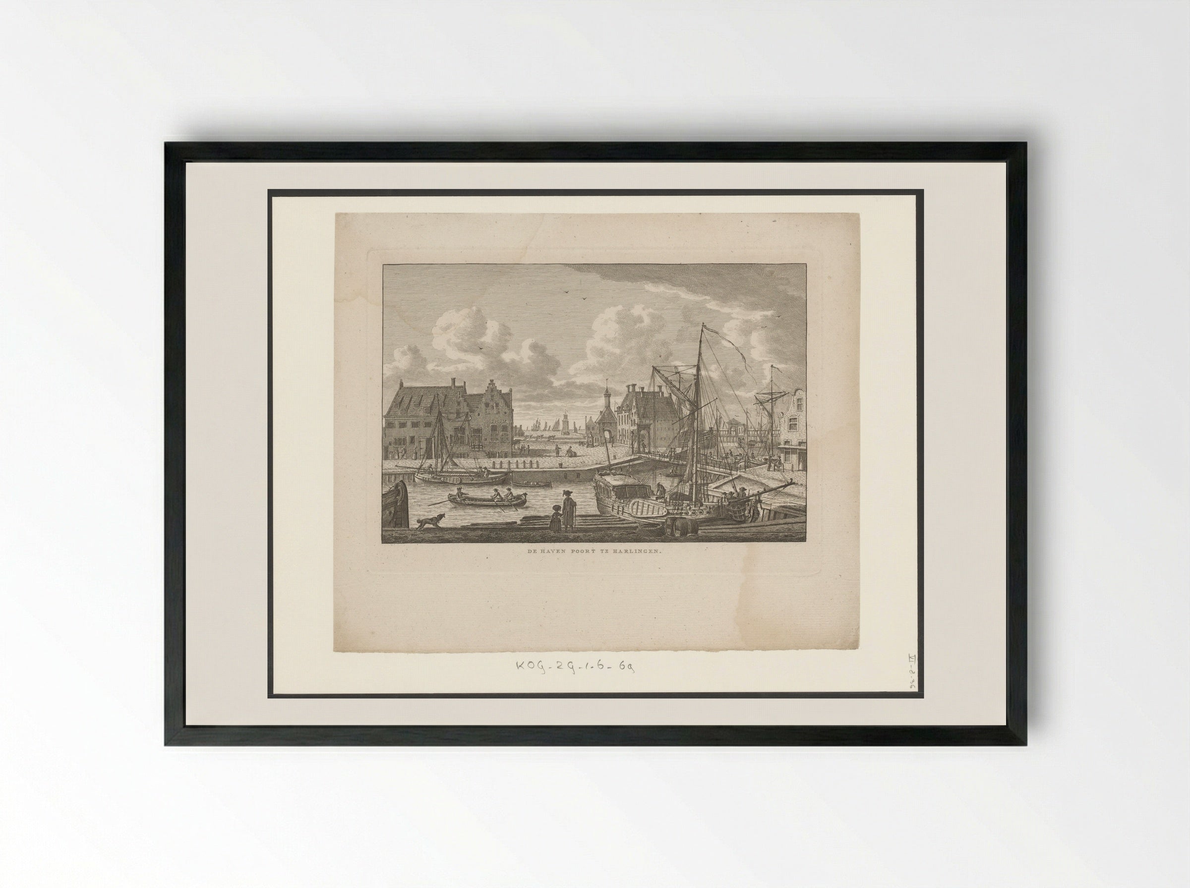 Havenpoort te Harlingen - Carel Frederik Bendorp (I) - Framed Print Black