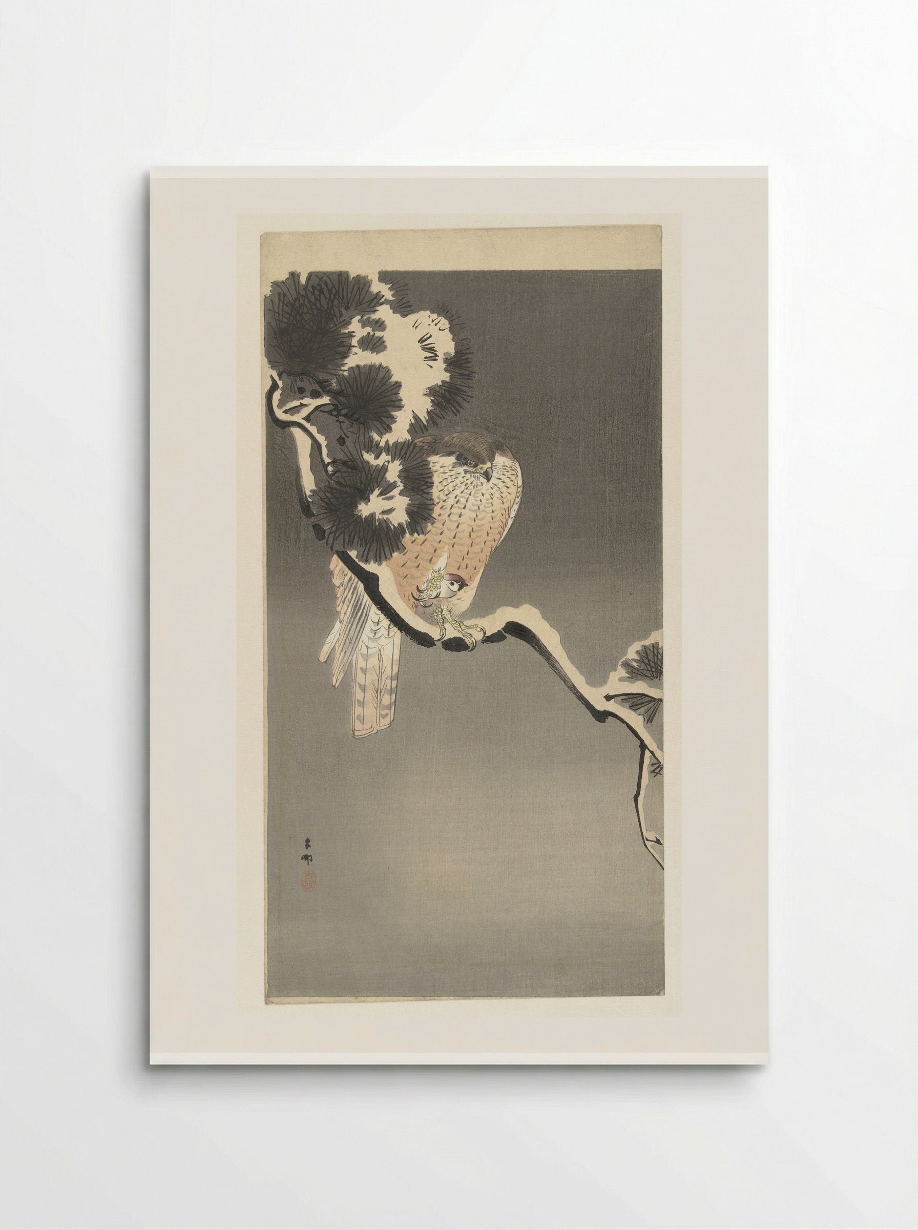 Hawk with Sparrow - Matsuki Heikichi - Poster