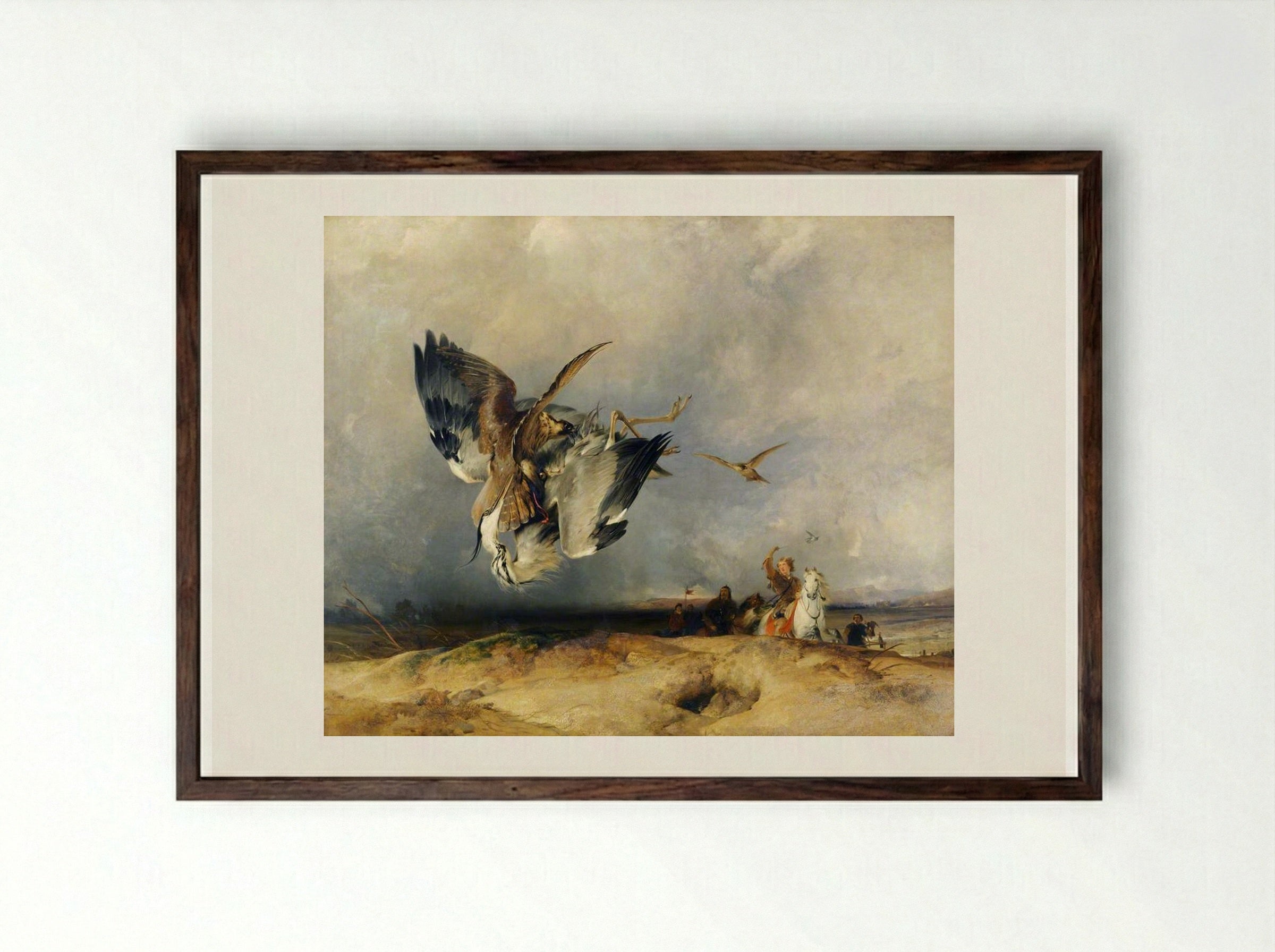 Hawking - Sir Edwin Henry Landseer - Framed Print Dark Wood