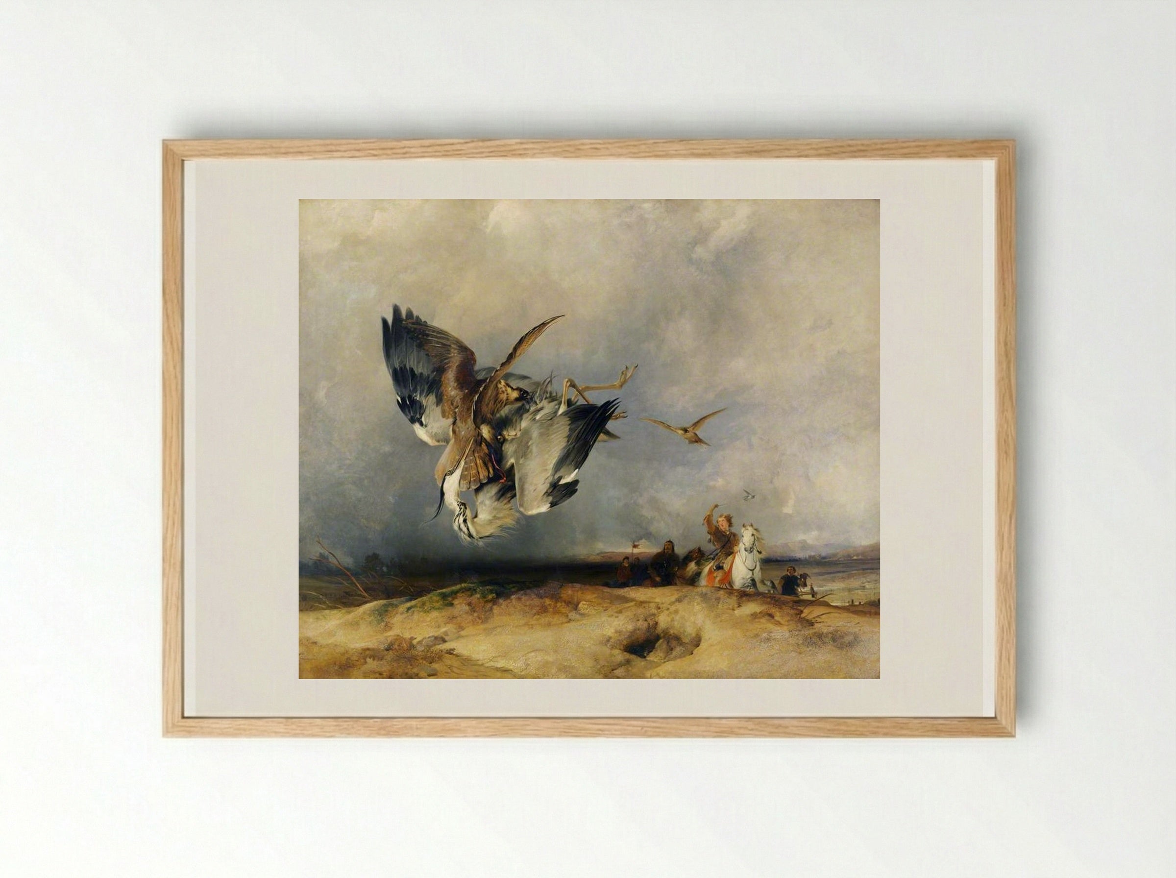 Hawking - Sir Edwin Henry Landseer - Framed Print Wood