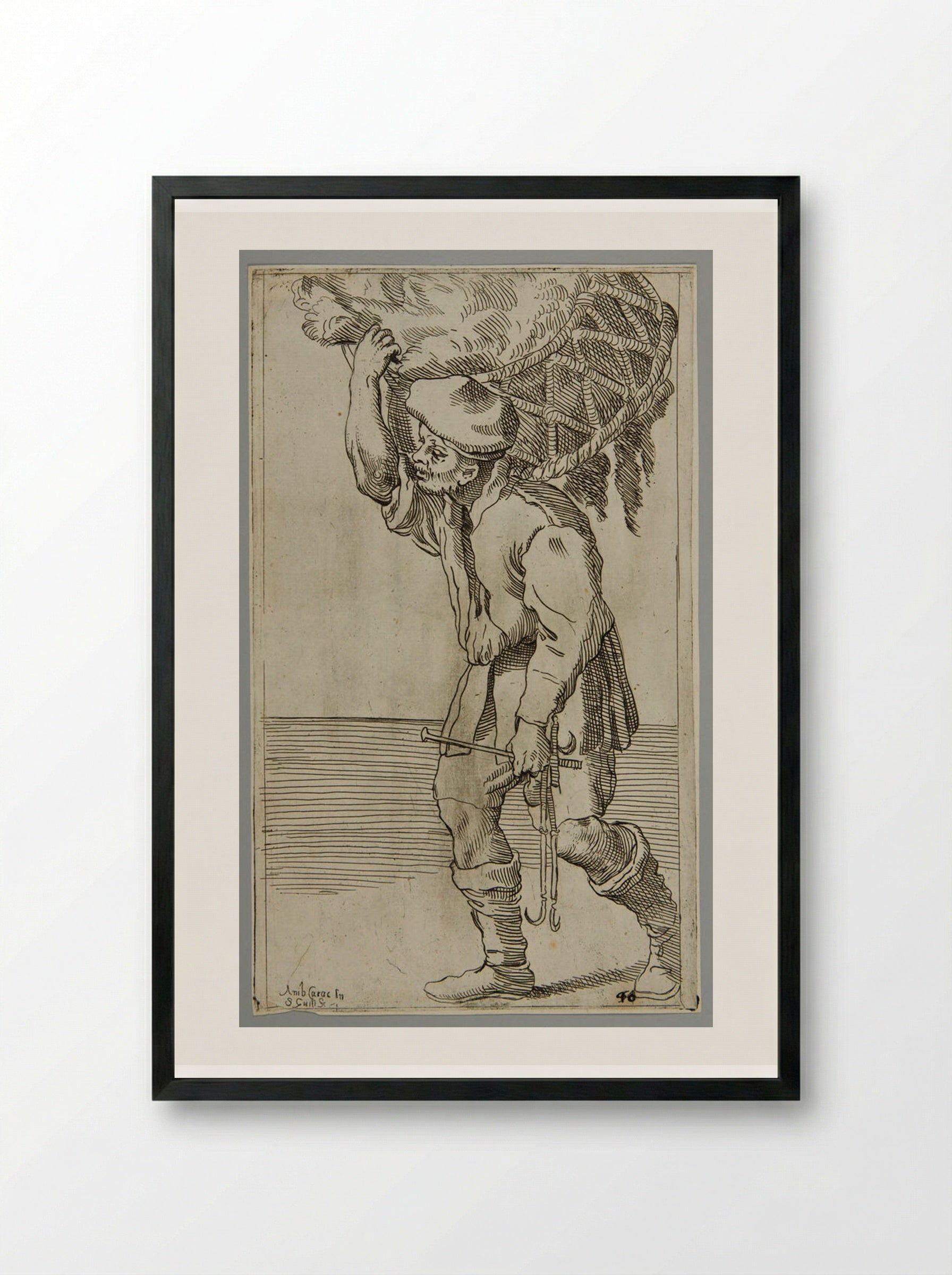 Hay reaper!, plate 40 - Simon Guillain - Framed Print Black