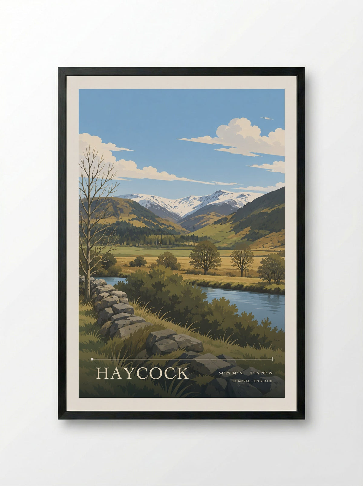 Haycock, Cumbria | Travel Poster - Framed Print Black