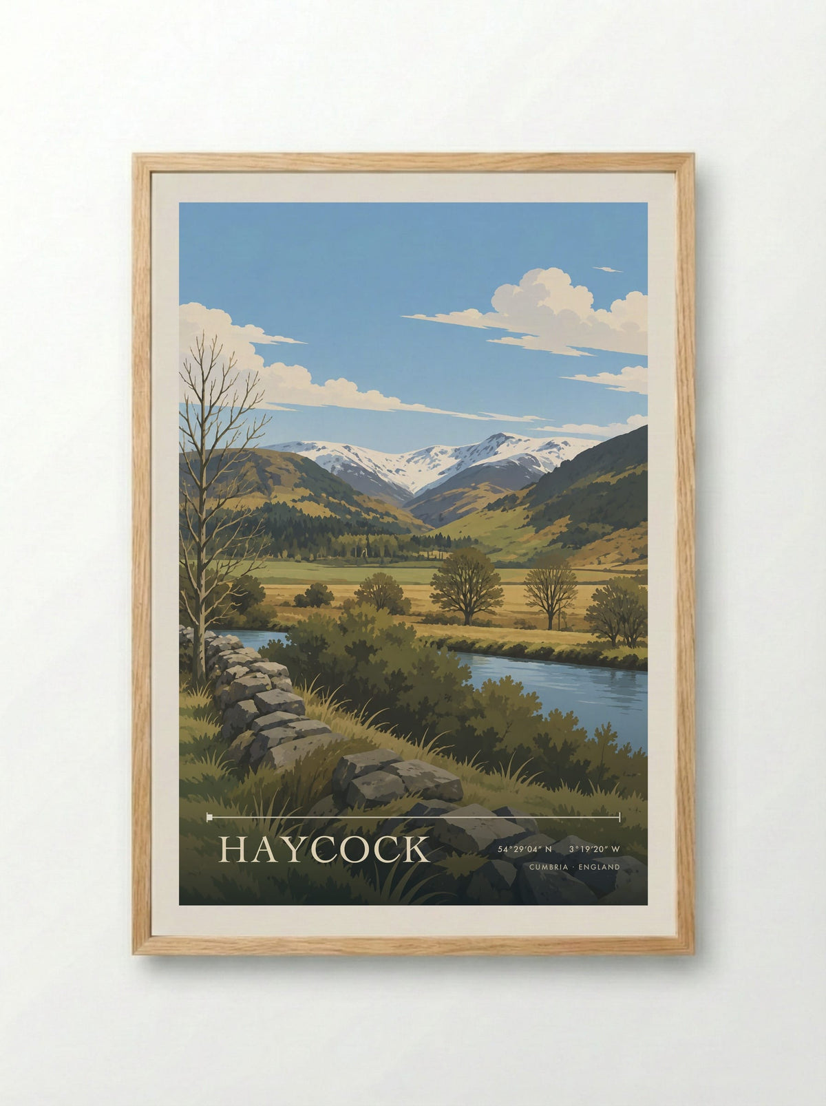 Haycock, Cumbria | Travel Poster - Framed Print Wood