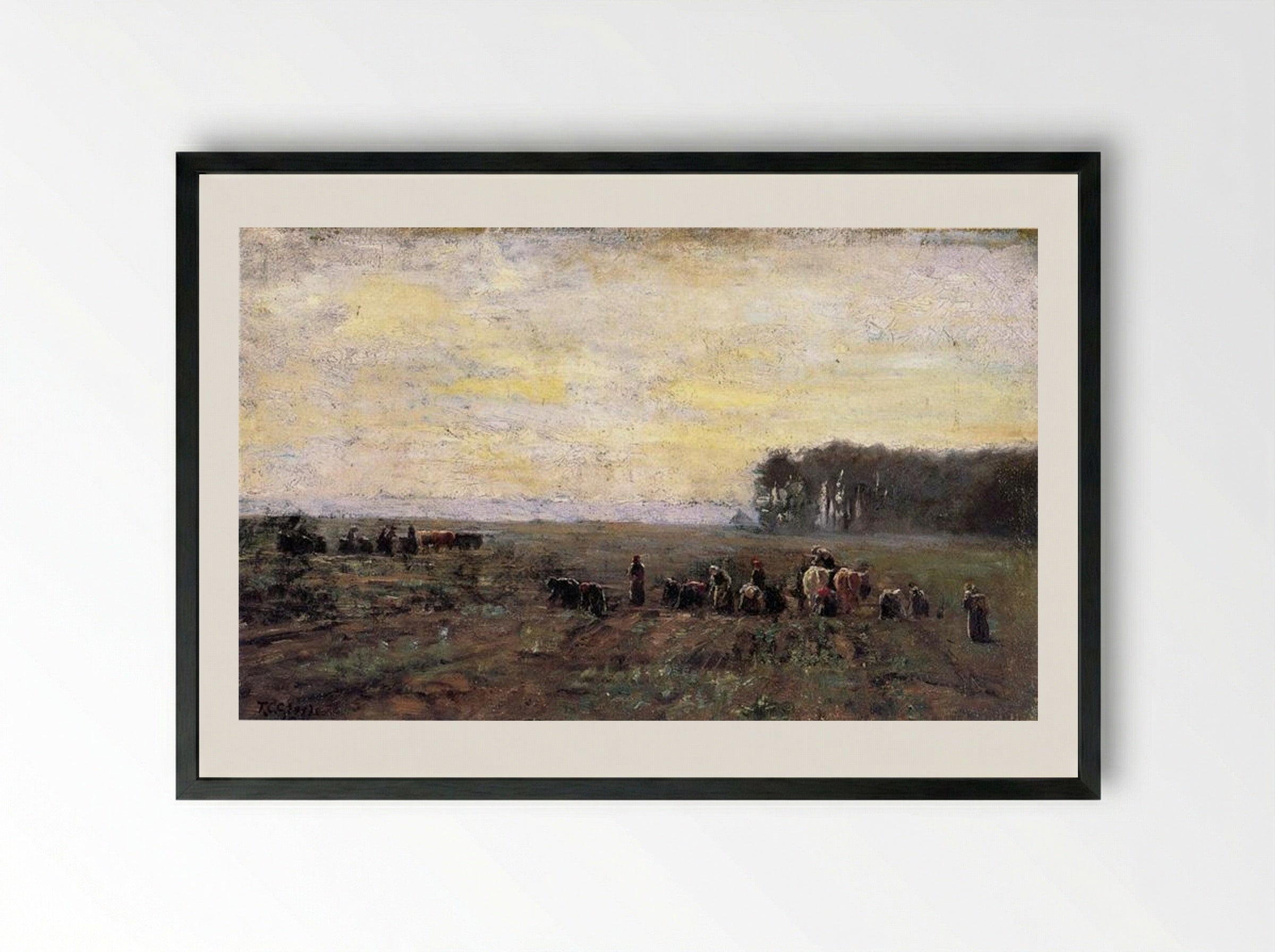 Haying Scene - T. C. Steele - Framed Print Black