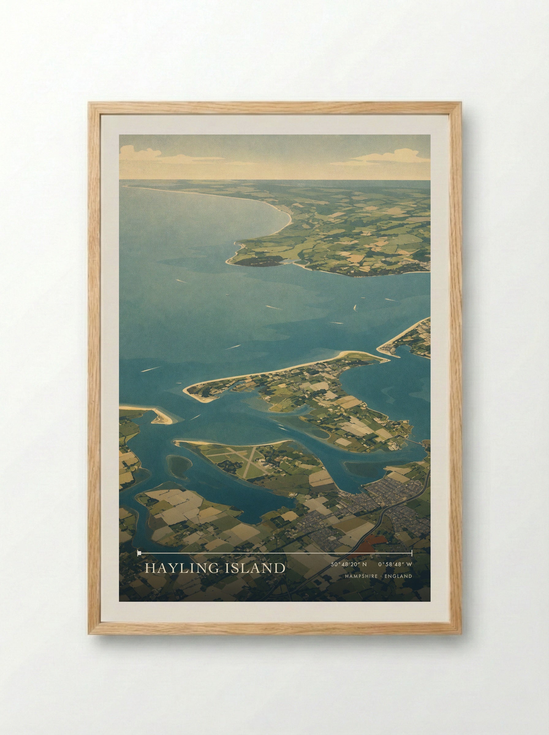 Hayling Island Hampshire England Travel Poster - Framed Print Wood