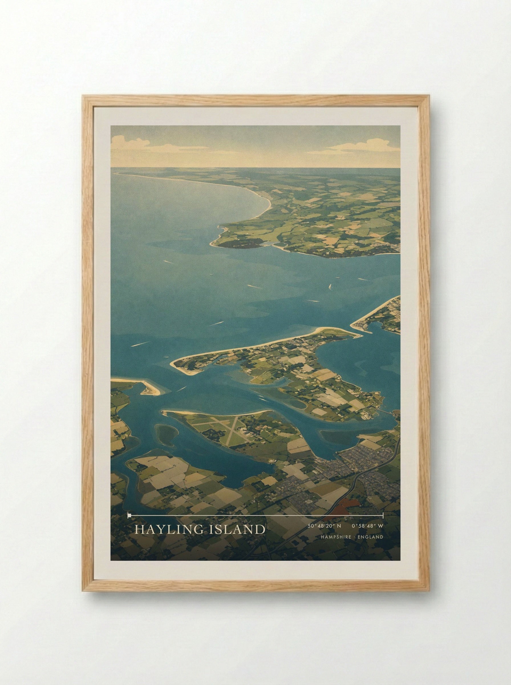 Hayling Island Hampshire England Travel Poster - Framed Print Wood