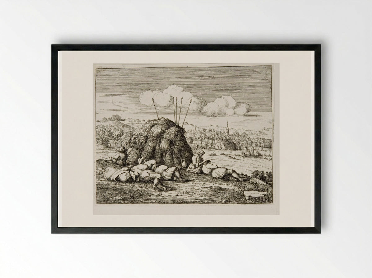 Haymakers Resting - David Deuchar - Framed Print Black