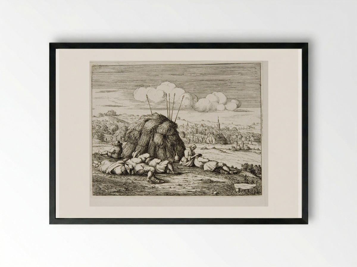 Haymakers Resting - David Deuchar - Framed Print Black