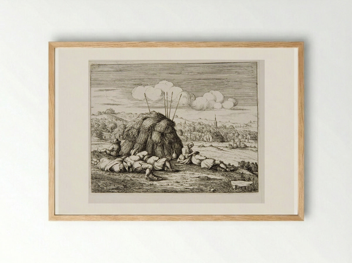 Haymakers Resting - David Deuchar - Framed Print Wood