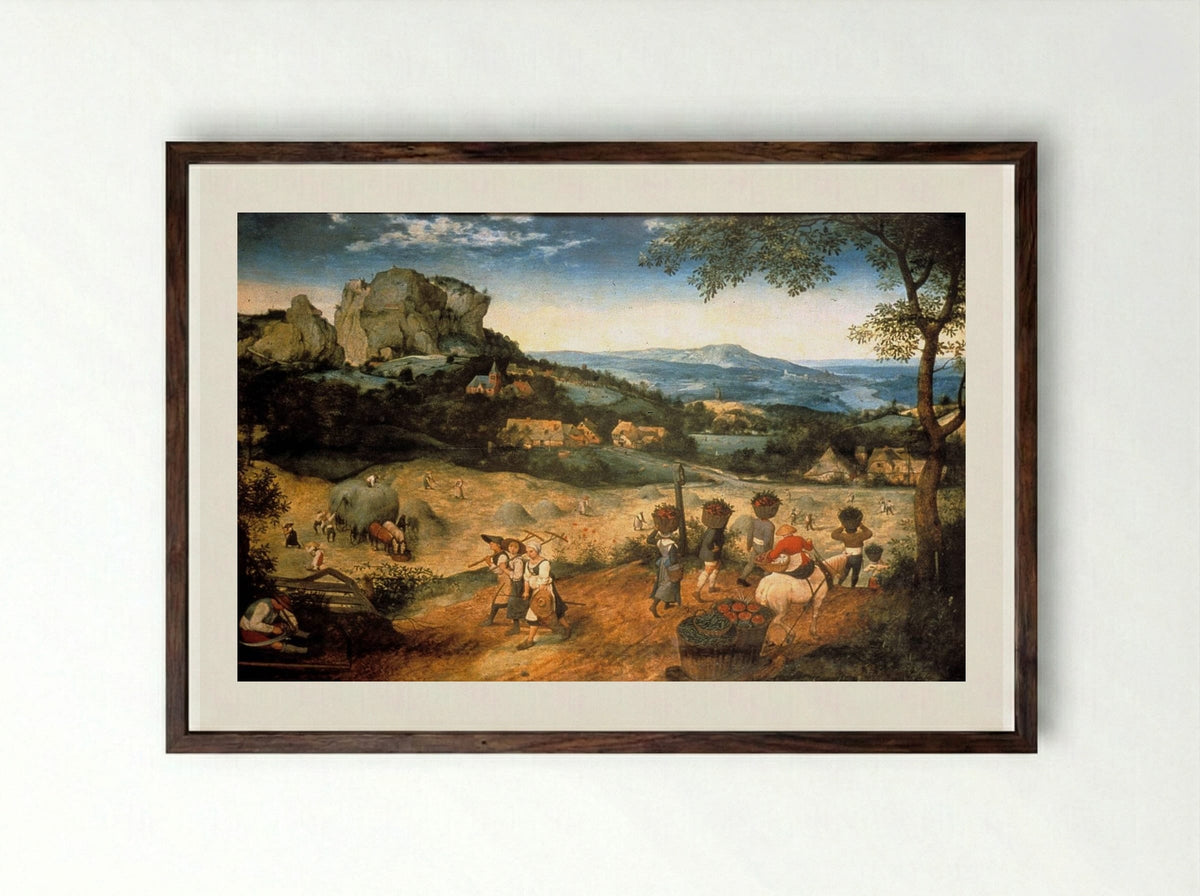 Haymaking - Pieter Bruegel the Elder - Framed Print Dark Wood