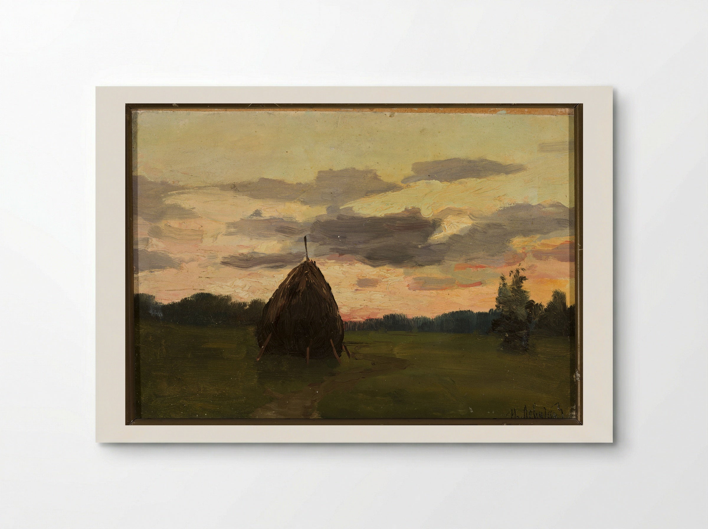 Haystack at Sunset - Isaac Levitan - Poster