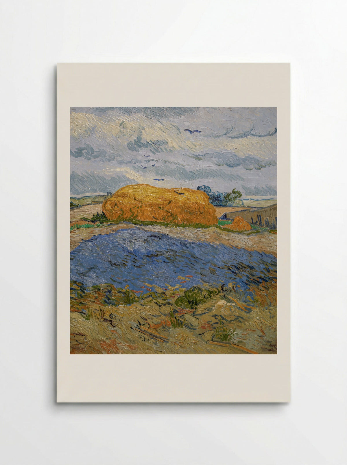Haystack under a Rainy Sky - Vincent van Gogh - Poster