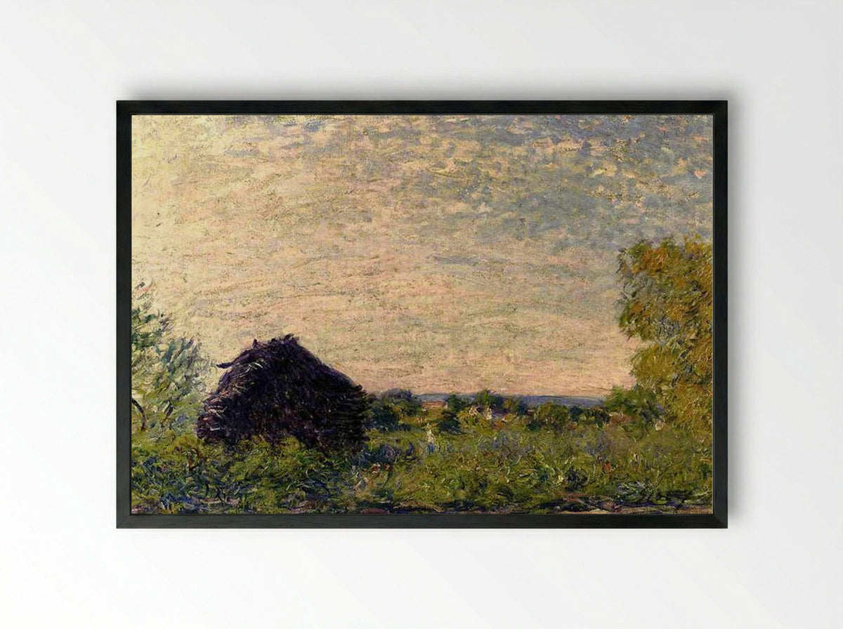 Haystack - Alfred Sisley - Framed Print Black