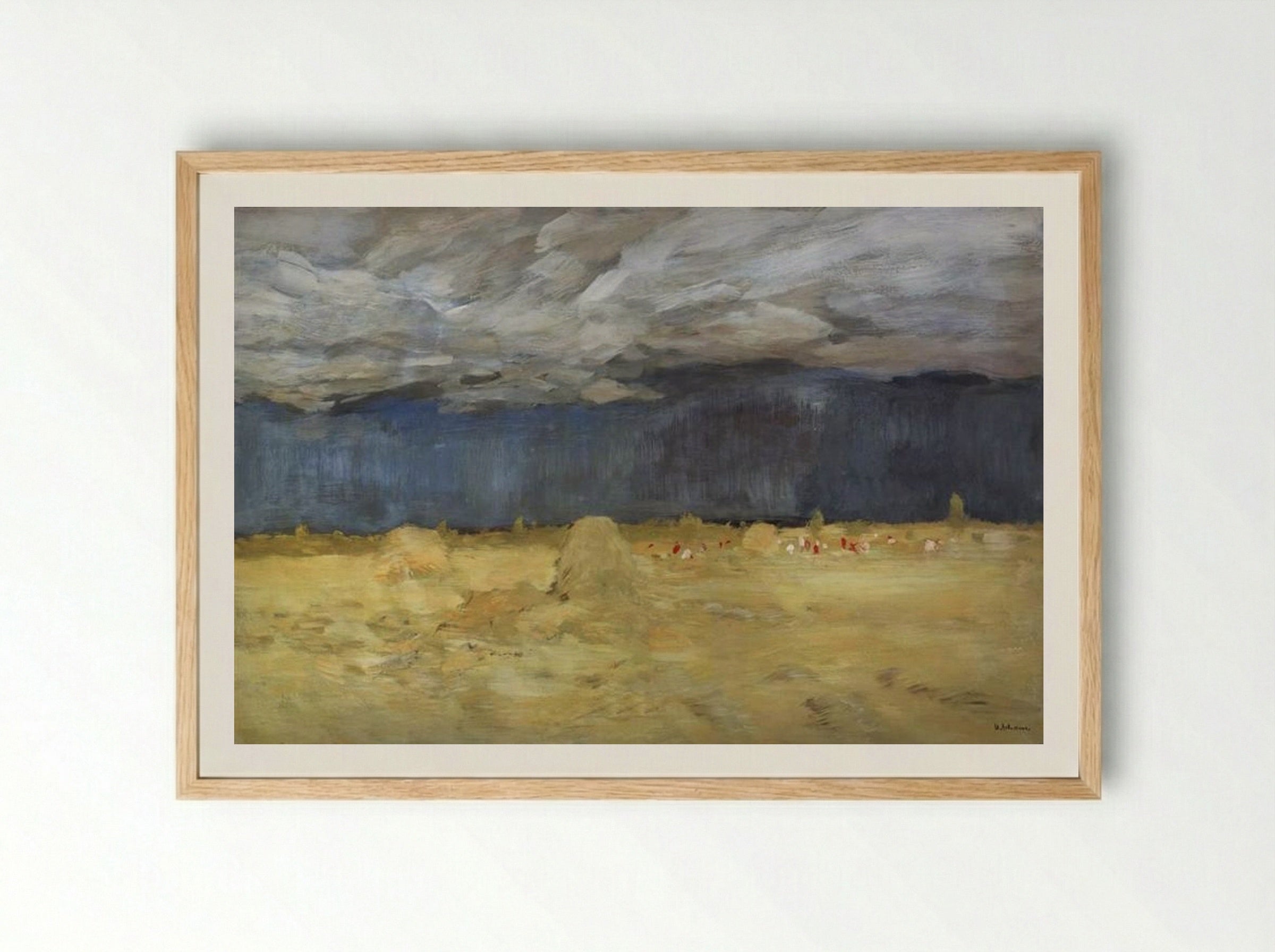 Haystacking - Isaac Levitan - Framed Print Wood