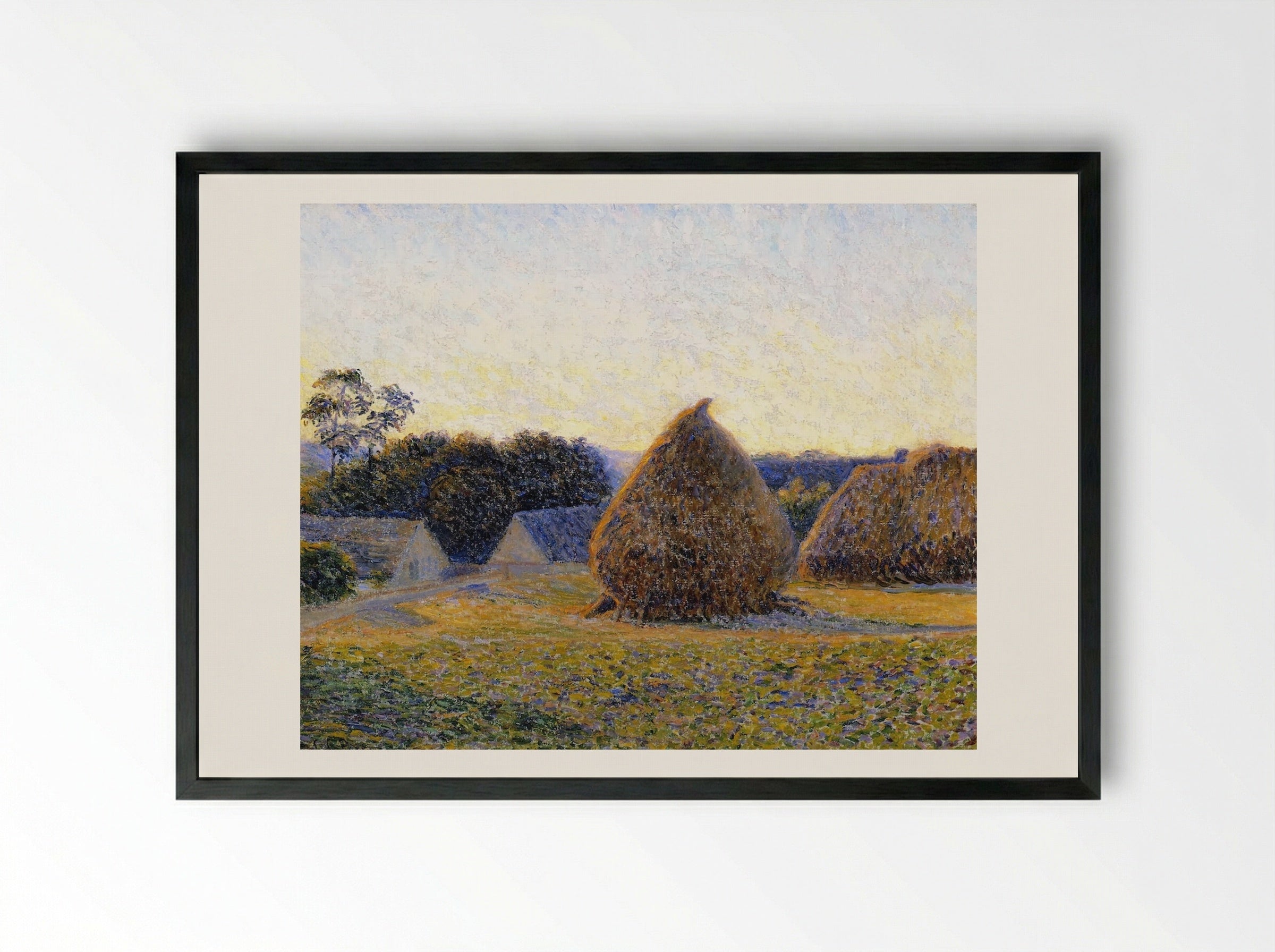 Haystacks, Giverny - Lilla Cabot Perry - Framed Print Black