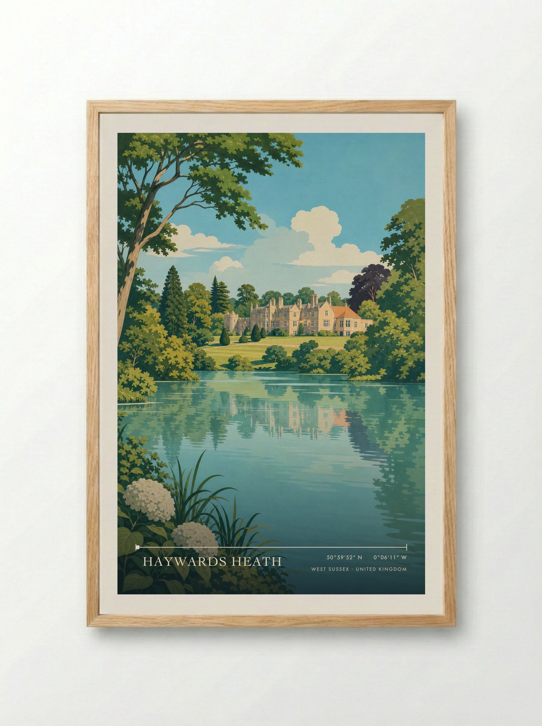 Haywards Heath West Sussex United Kingdom Travel Poster - Framed Print Wood