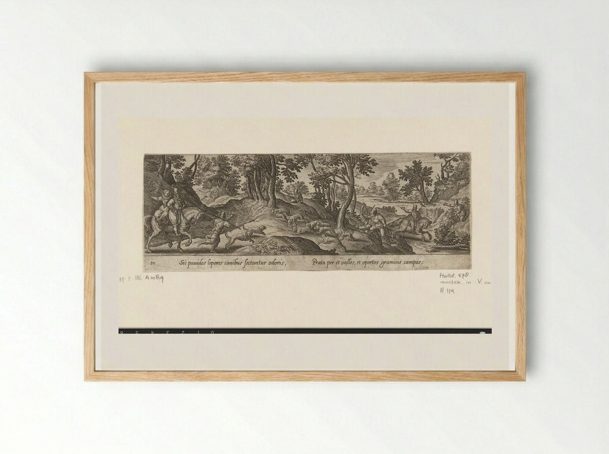 Hazenjacht (Hare Hunt) - Theodoor Galle - Framed Print Wood