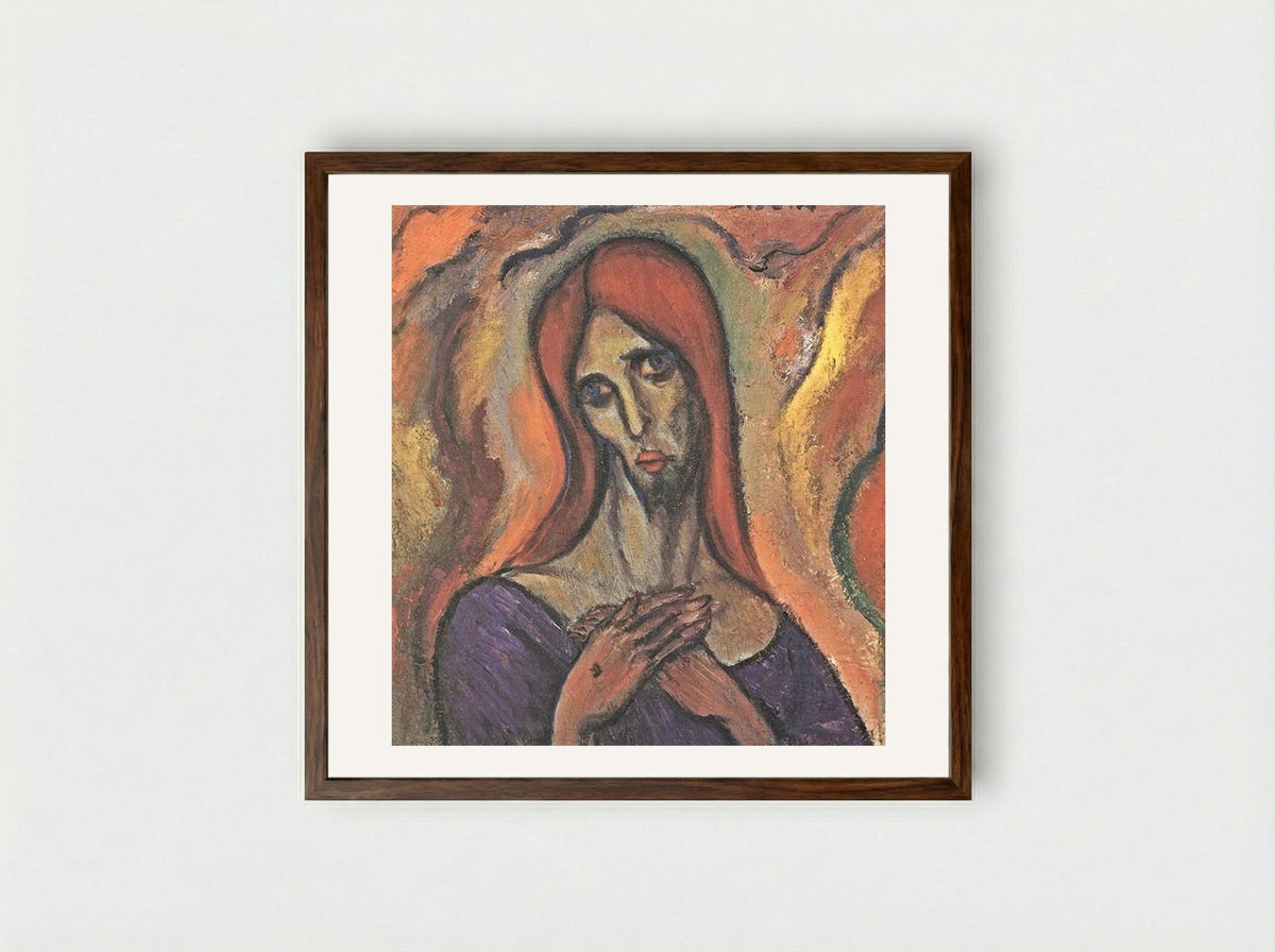 Head (Albert Bloch) - Albert Bloch - Framed Print Dark Wood