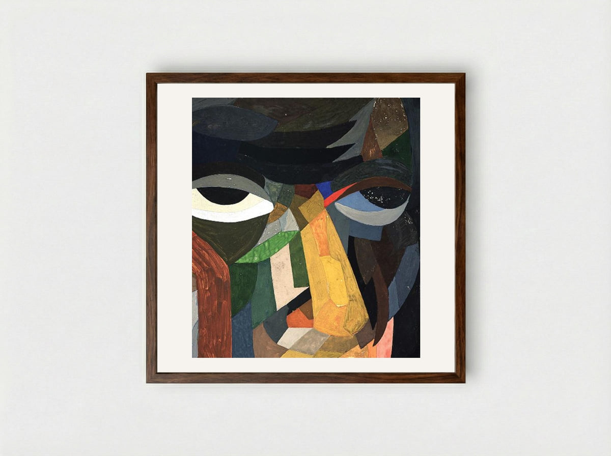 Head (Self Portrait) - Otto Freundlich - Framed Print Dark Wood