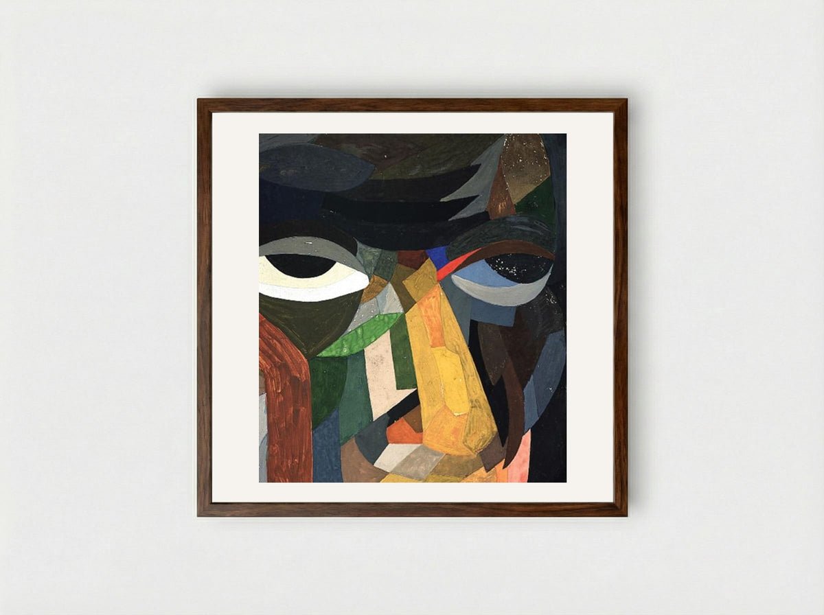 Head (Self Portrait) - Otto Freundlich - Framed Print Dark Wood
