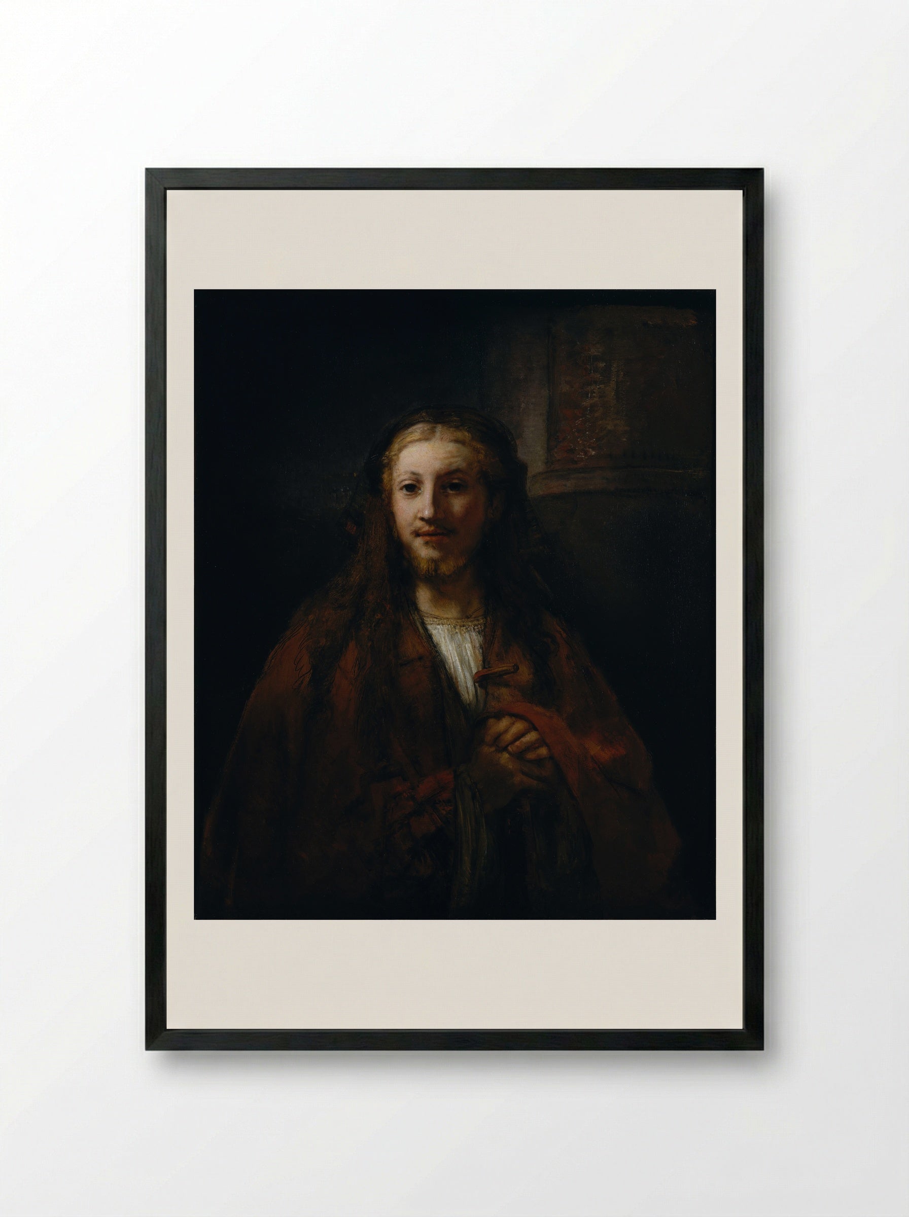 Head of Christ - Rembrandt van Rijn - Framed Print Black