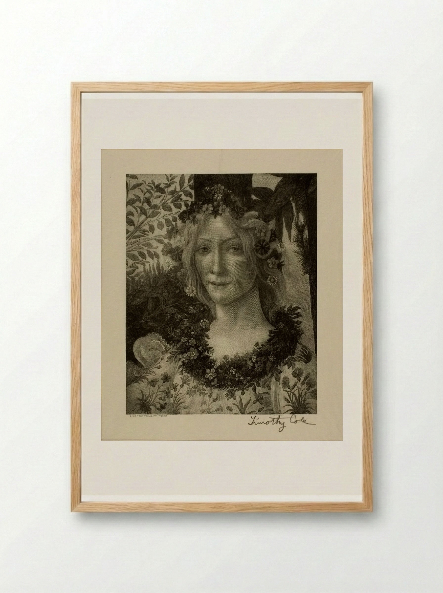 Head of Flora - Timothy Cole - Framed Print Wood