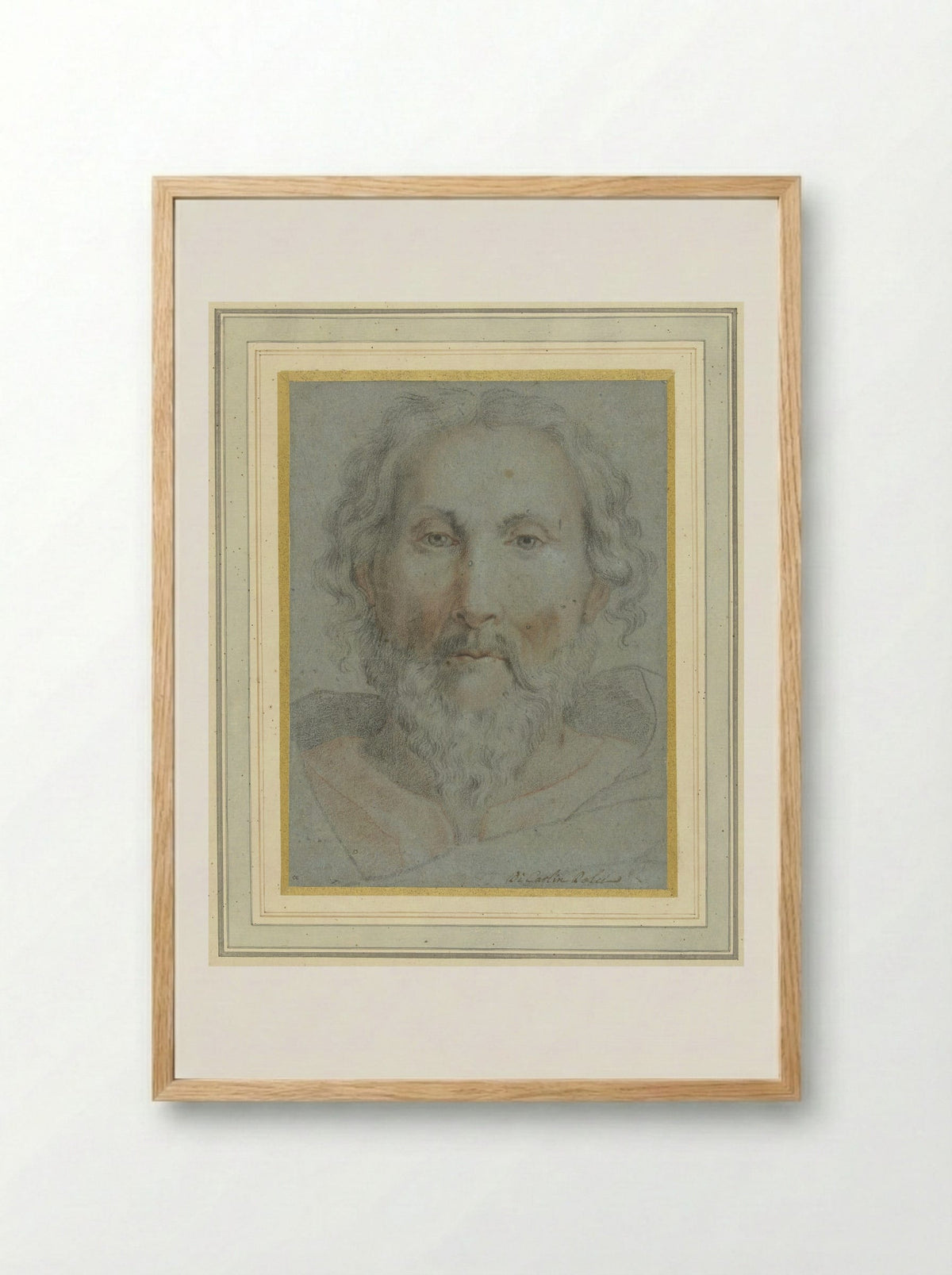 Head of God the Father - Carlo Dolci - Framed Print Wood
