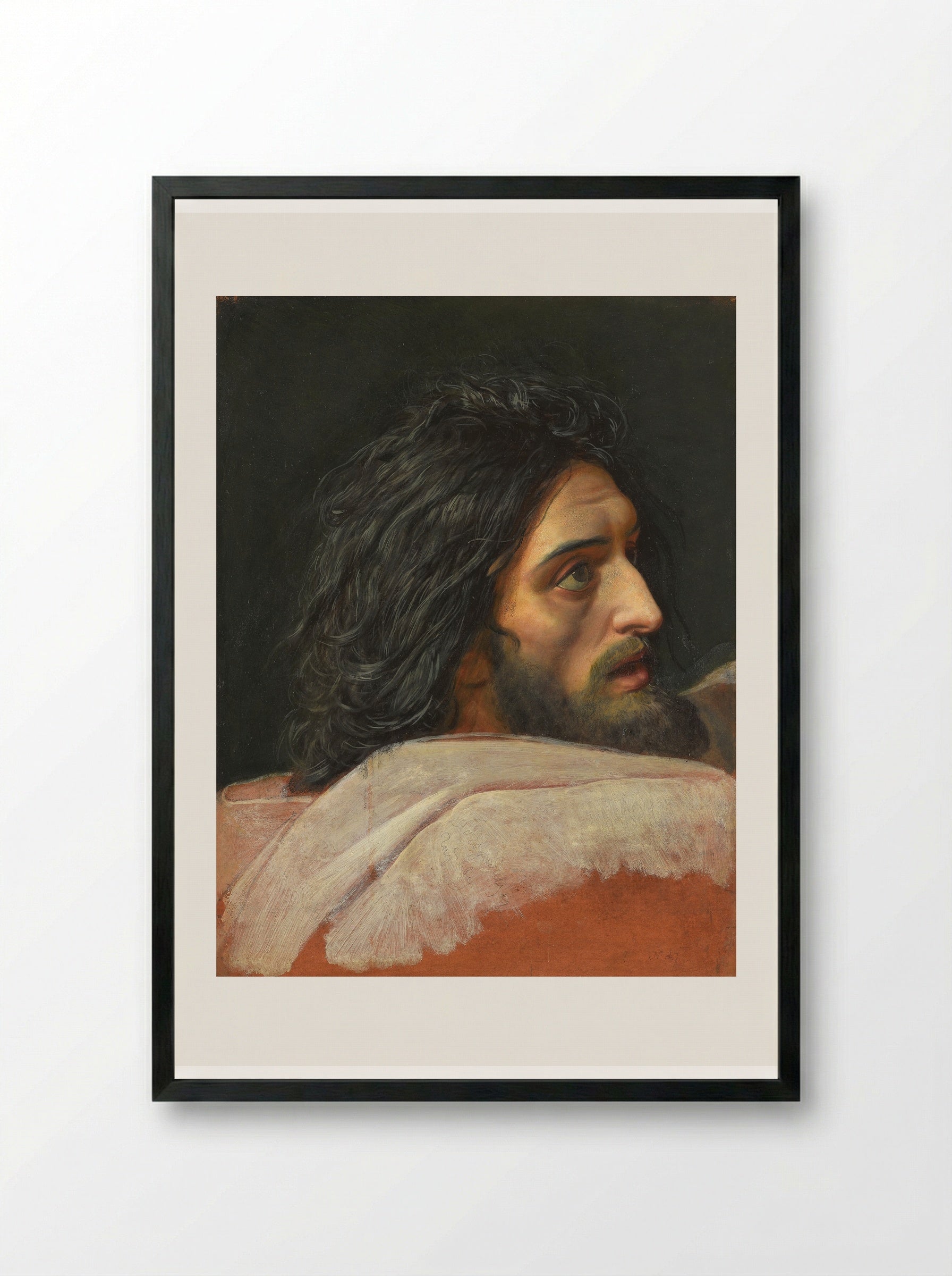 Head of John the Baptist - Alexander Ivanov - Framed Print Black