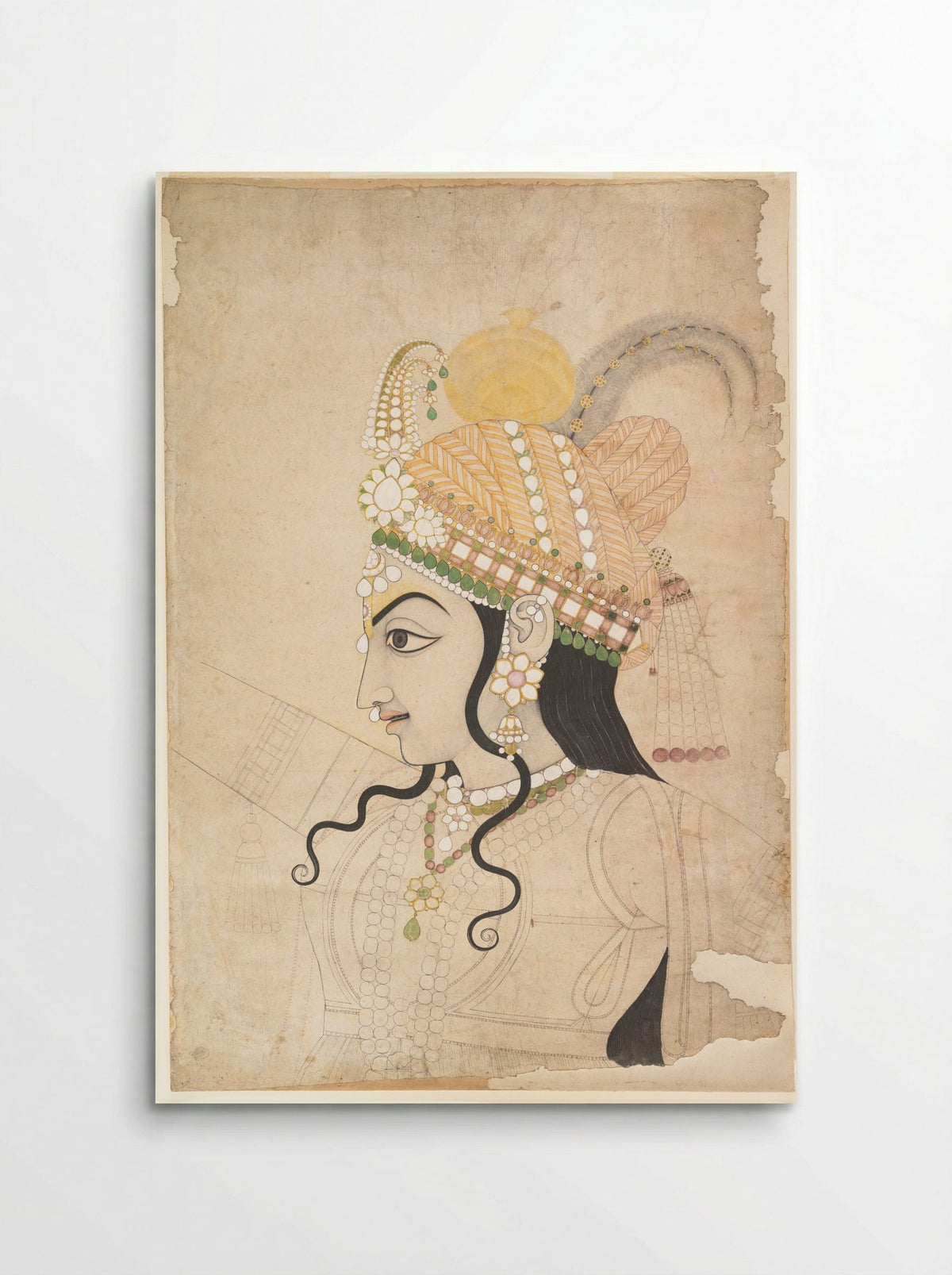 Head of Krishna: cartoon for a mural of the Raslila - Sahib Ram - Poster