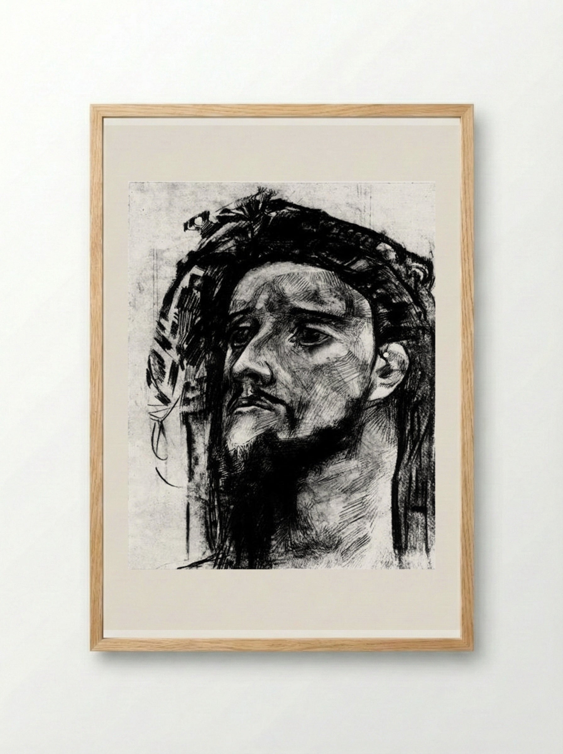 Head of Prophet - Mikhail Vrubel - Framed Print Wood