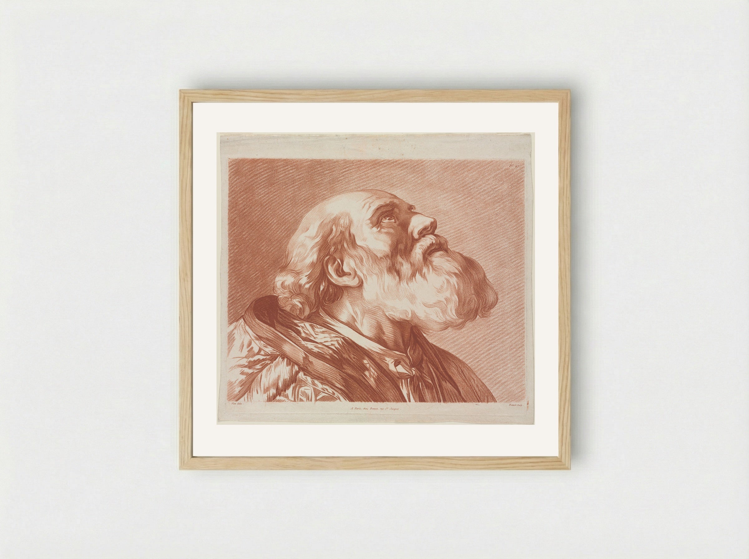 Head of Saint Germain - Louis-Marin Bonnet - Framed Print Wood